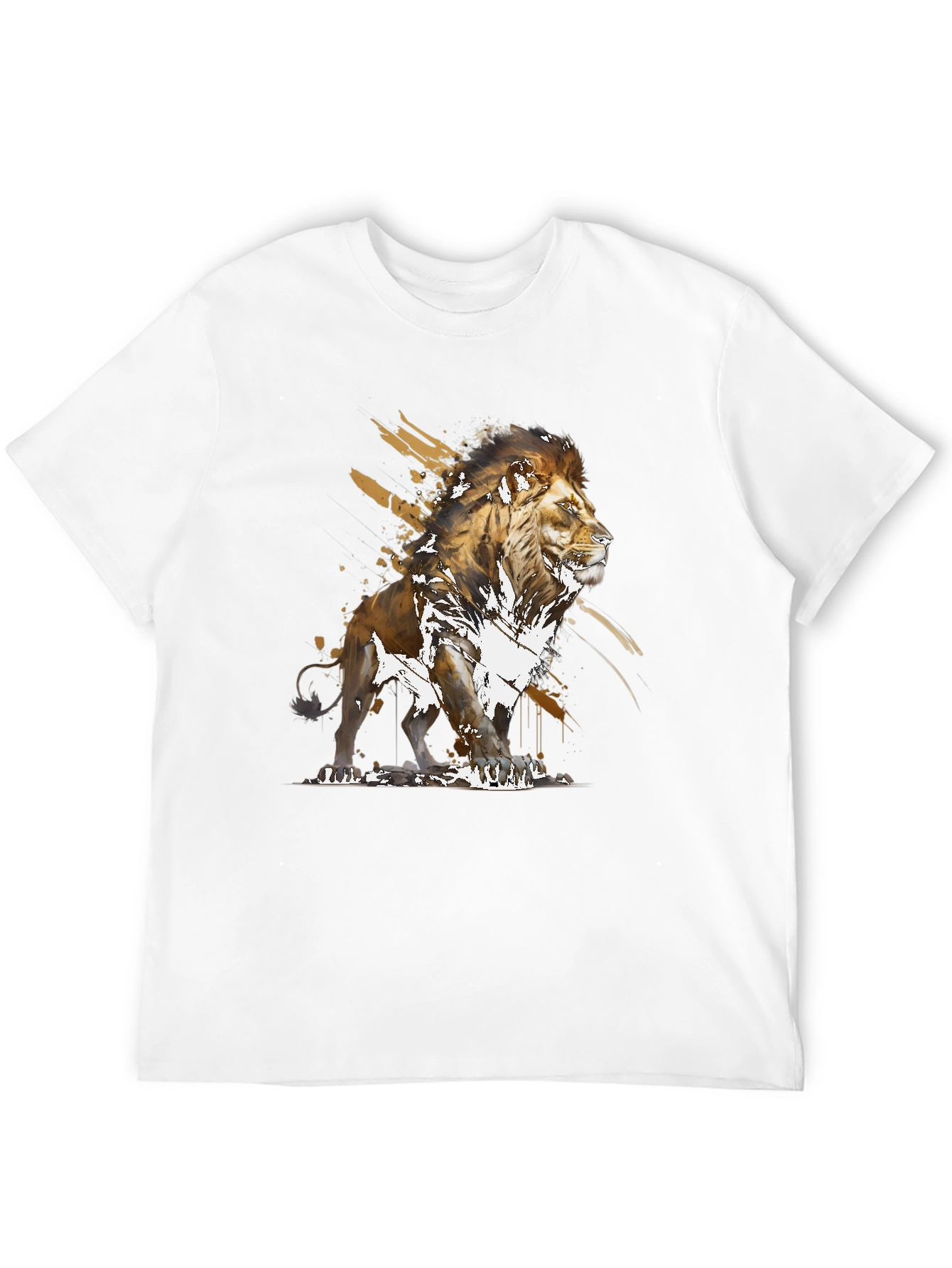 Lion Graphic Print Black T-Shirt