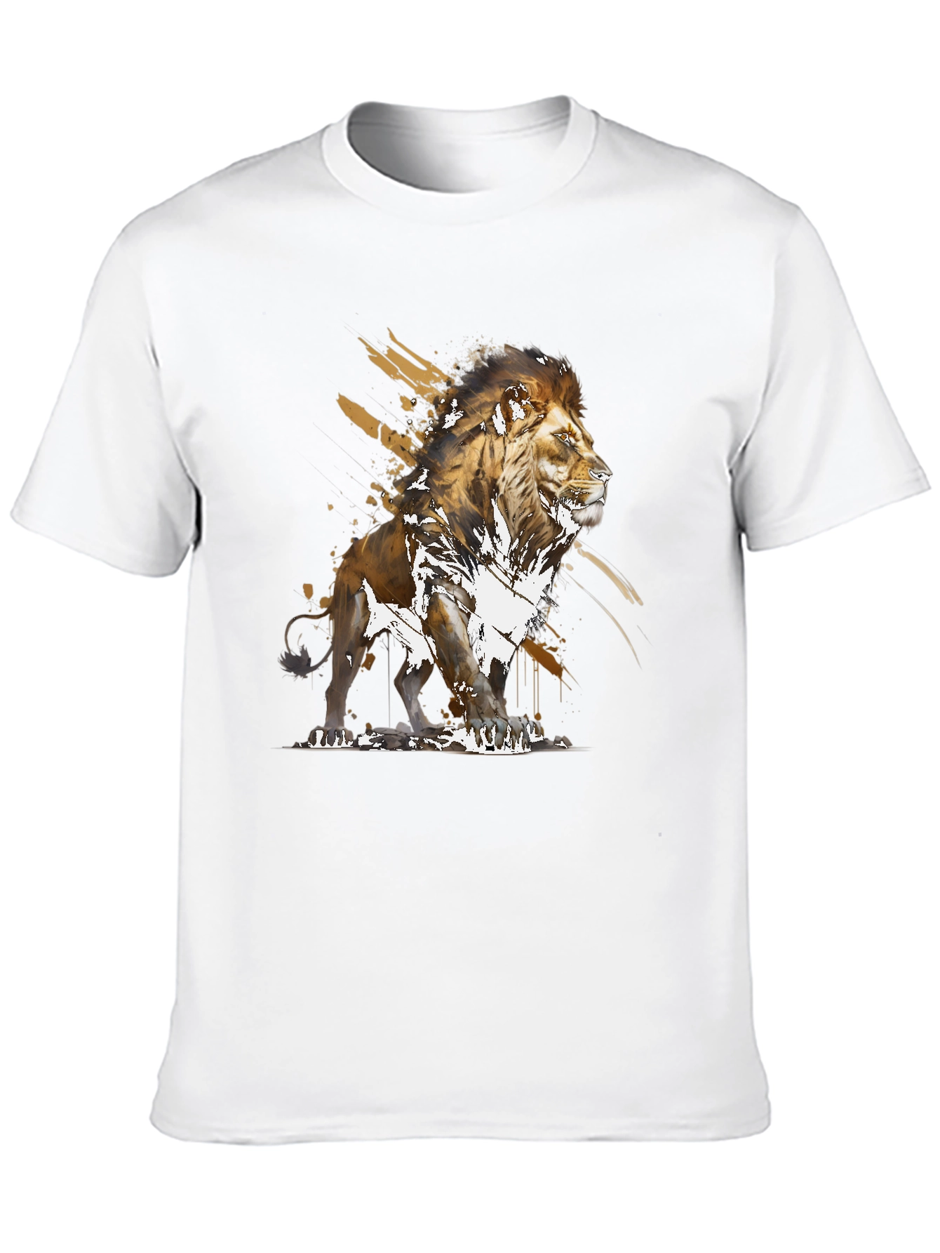 Lion Graphic Print Black T-Shirt