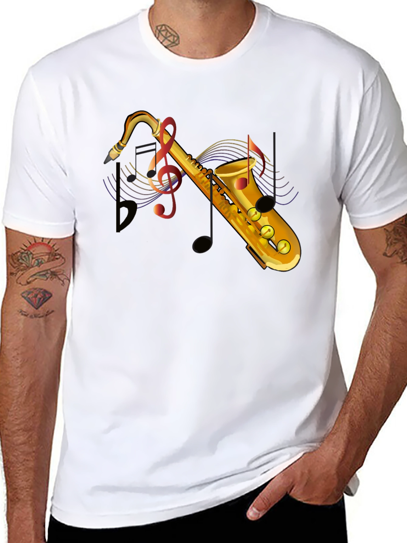 Saxophone Music T-Shirt - Mens Graphic Tee