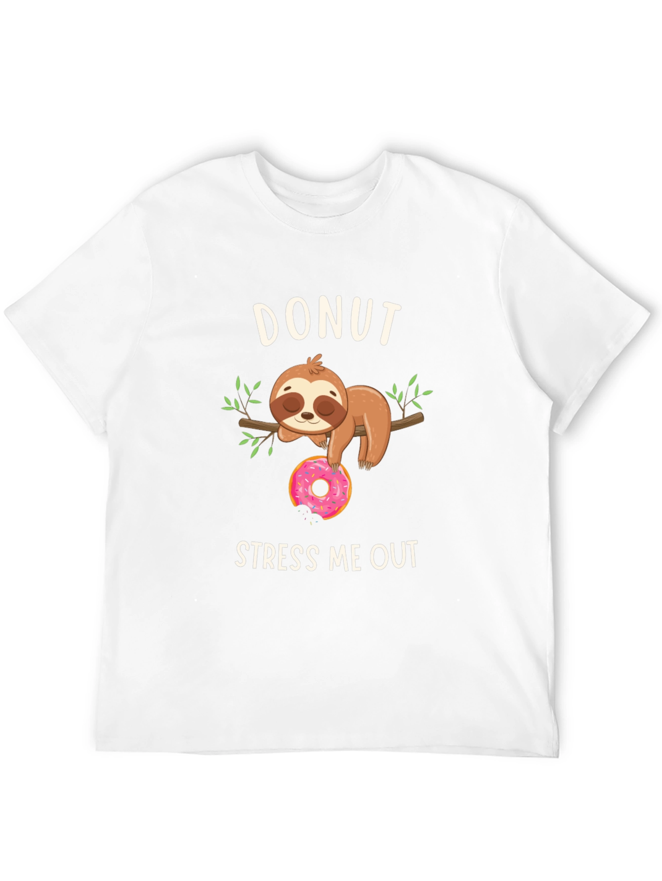 Donut Stress Me Out Sloth Graphic T-Shirt