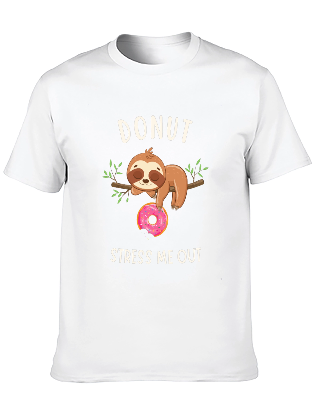 Donut Stress Me Out Sloth Graphic T-Shirt