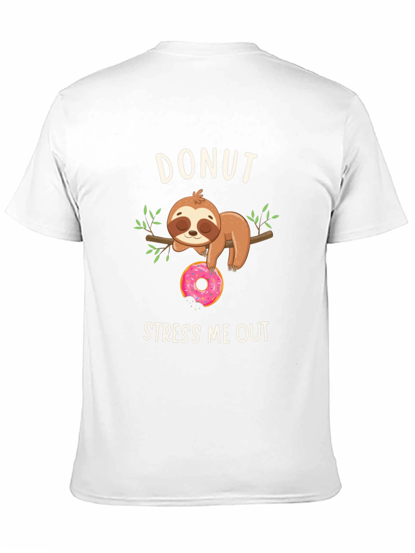 Donut Stress Me Out Sloth Graphic T-Shirt