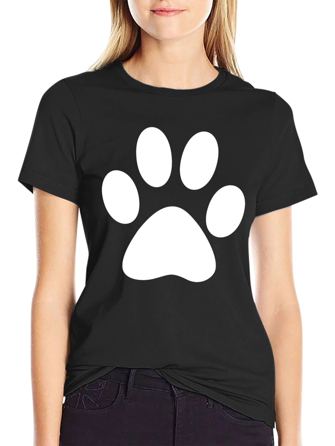 Paw Print Tee - Classic Crew Neck T-Shirt