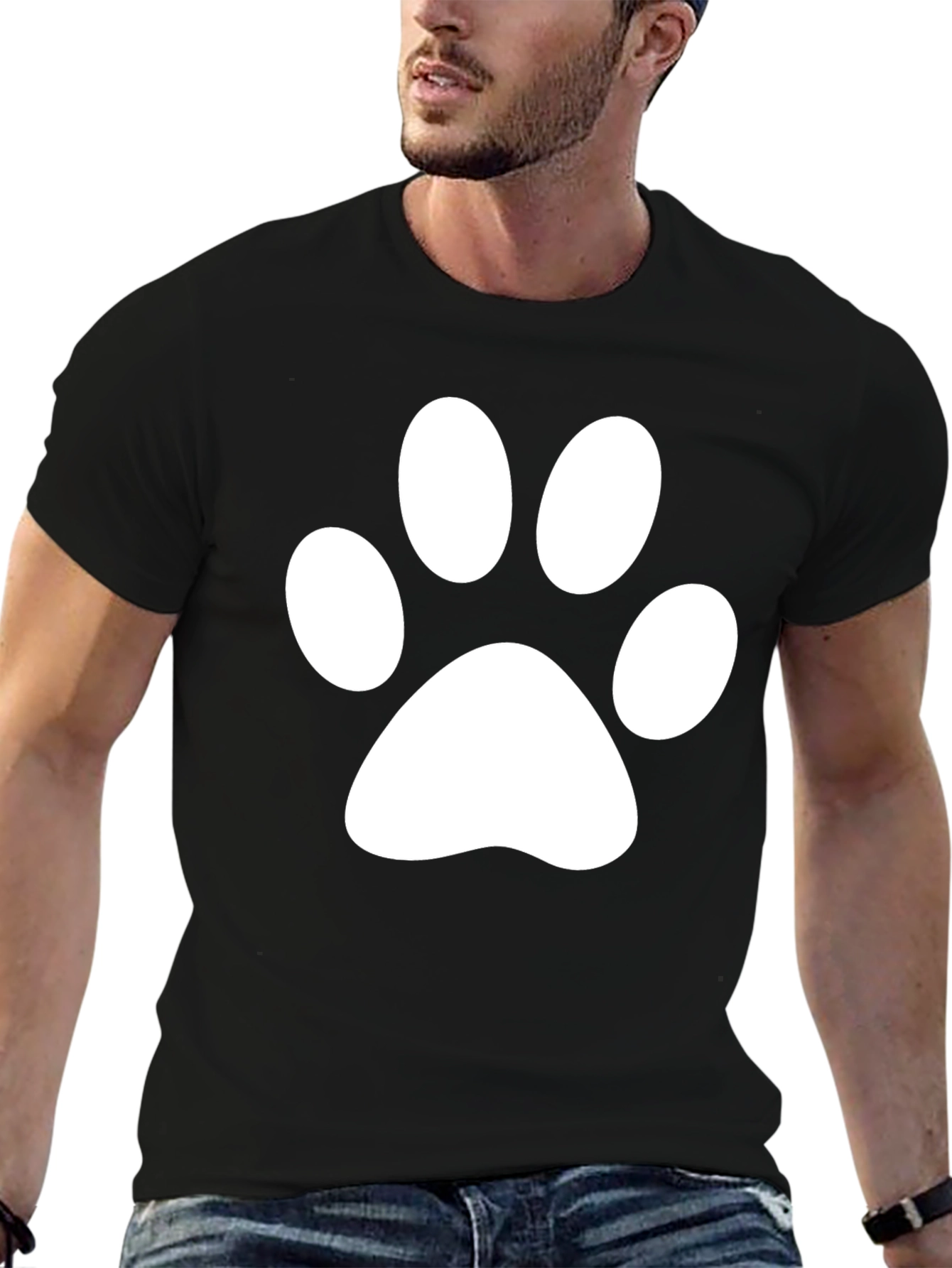 Paw Print Tee - Classic Crew Neck T-Shirt