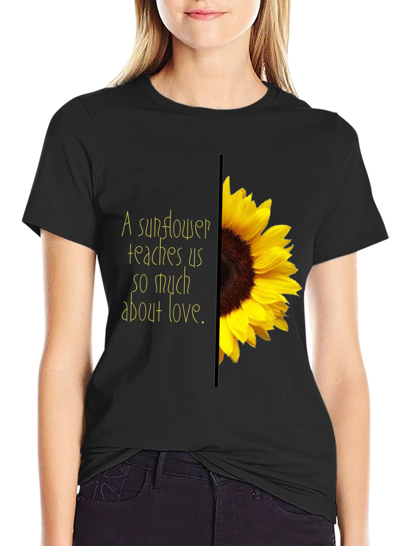 Sunflower Love Graphic Tee - Black