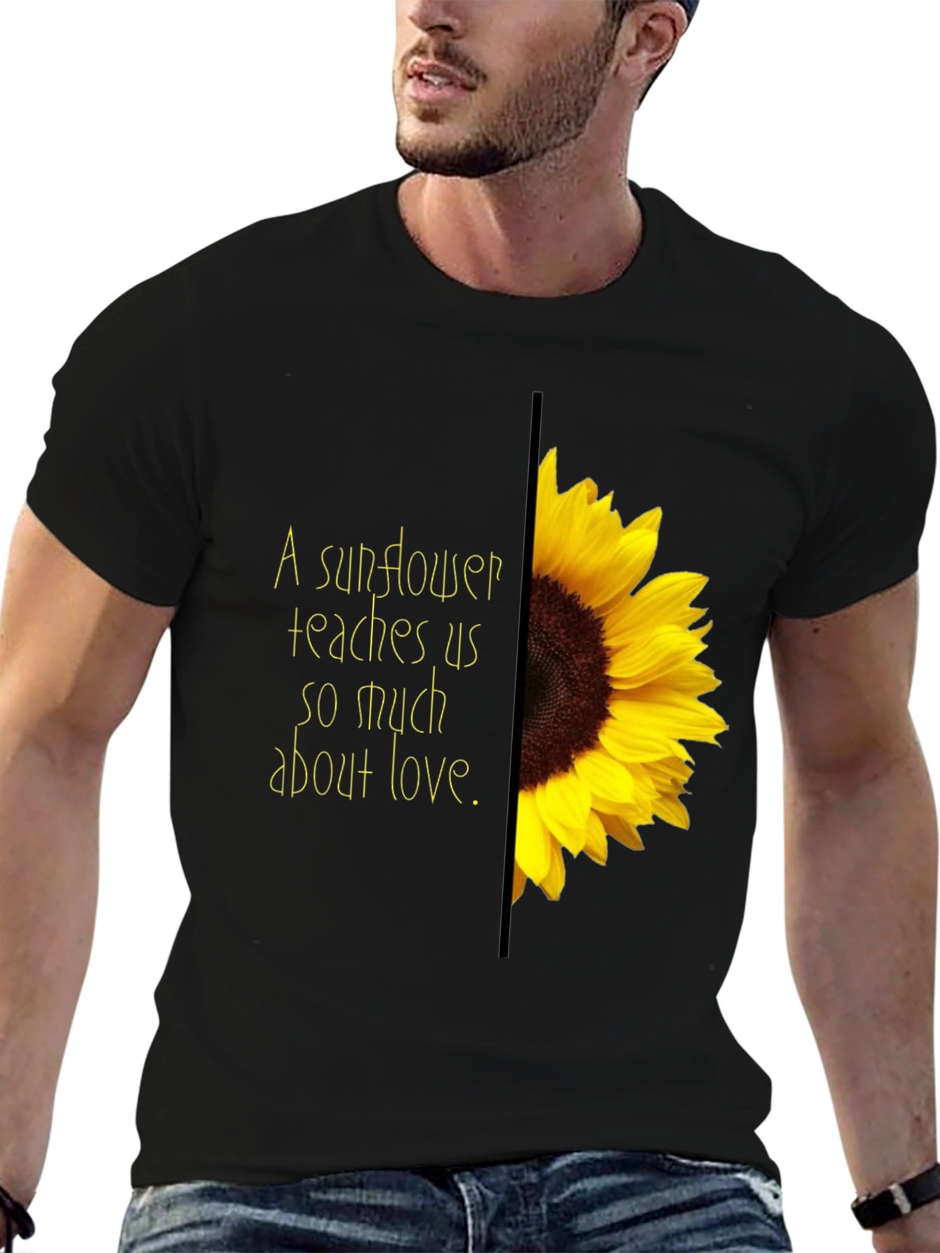Sunflower Love Graphic Tee - Black
