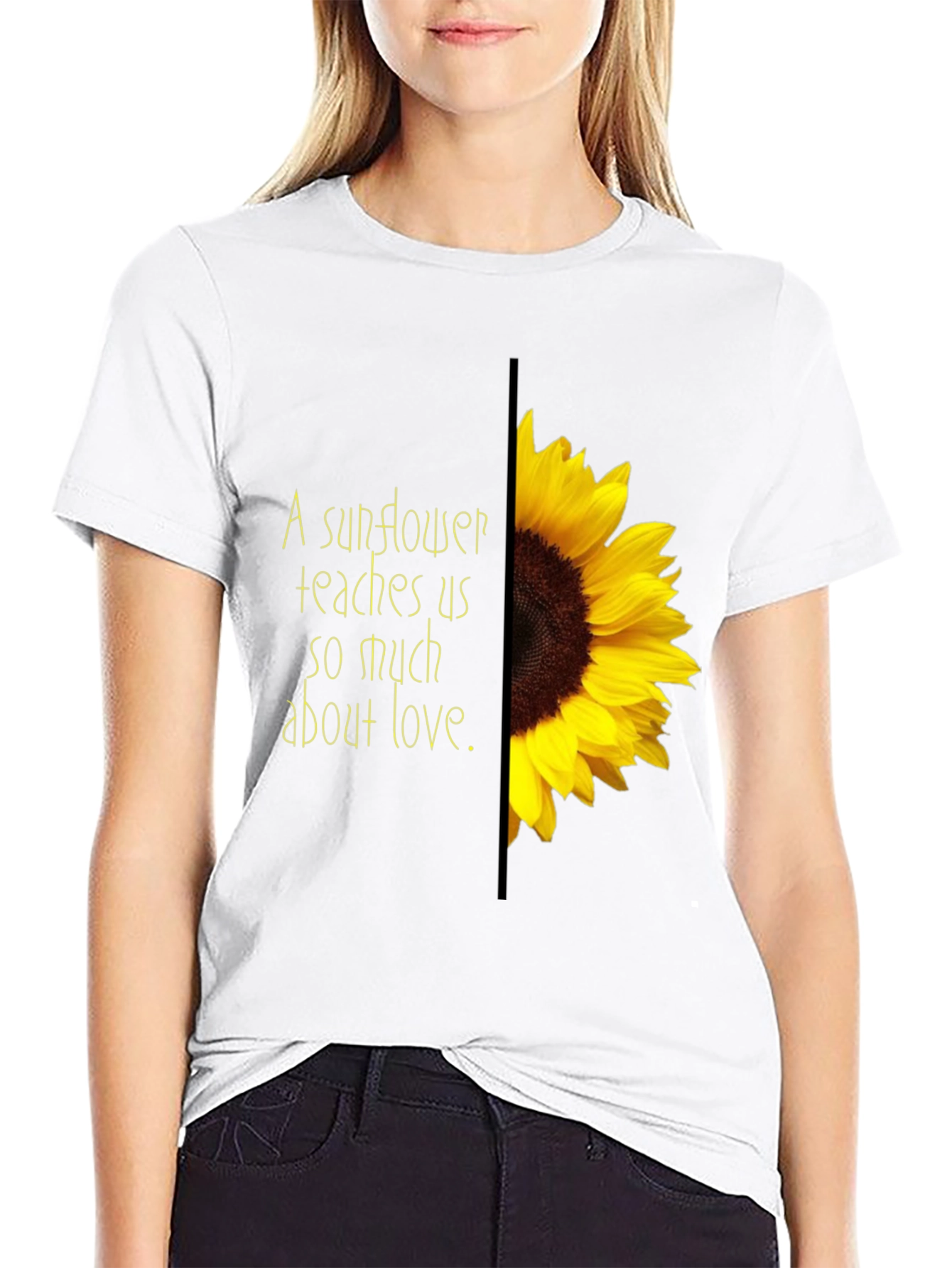 Sunflower Love Graphic Tee - Black