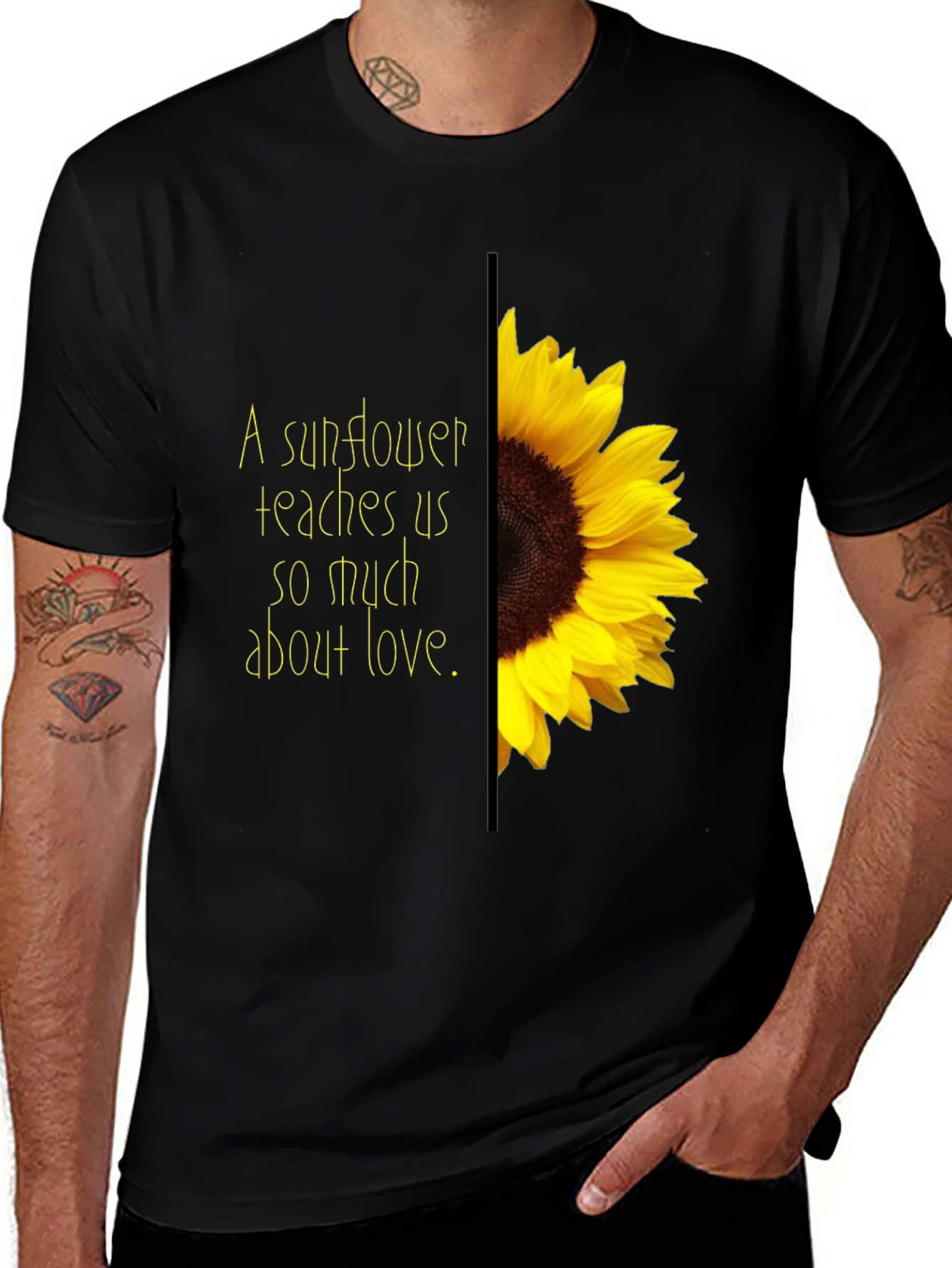 Sunflower Love Graphic Tee - Black