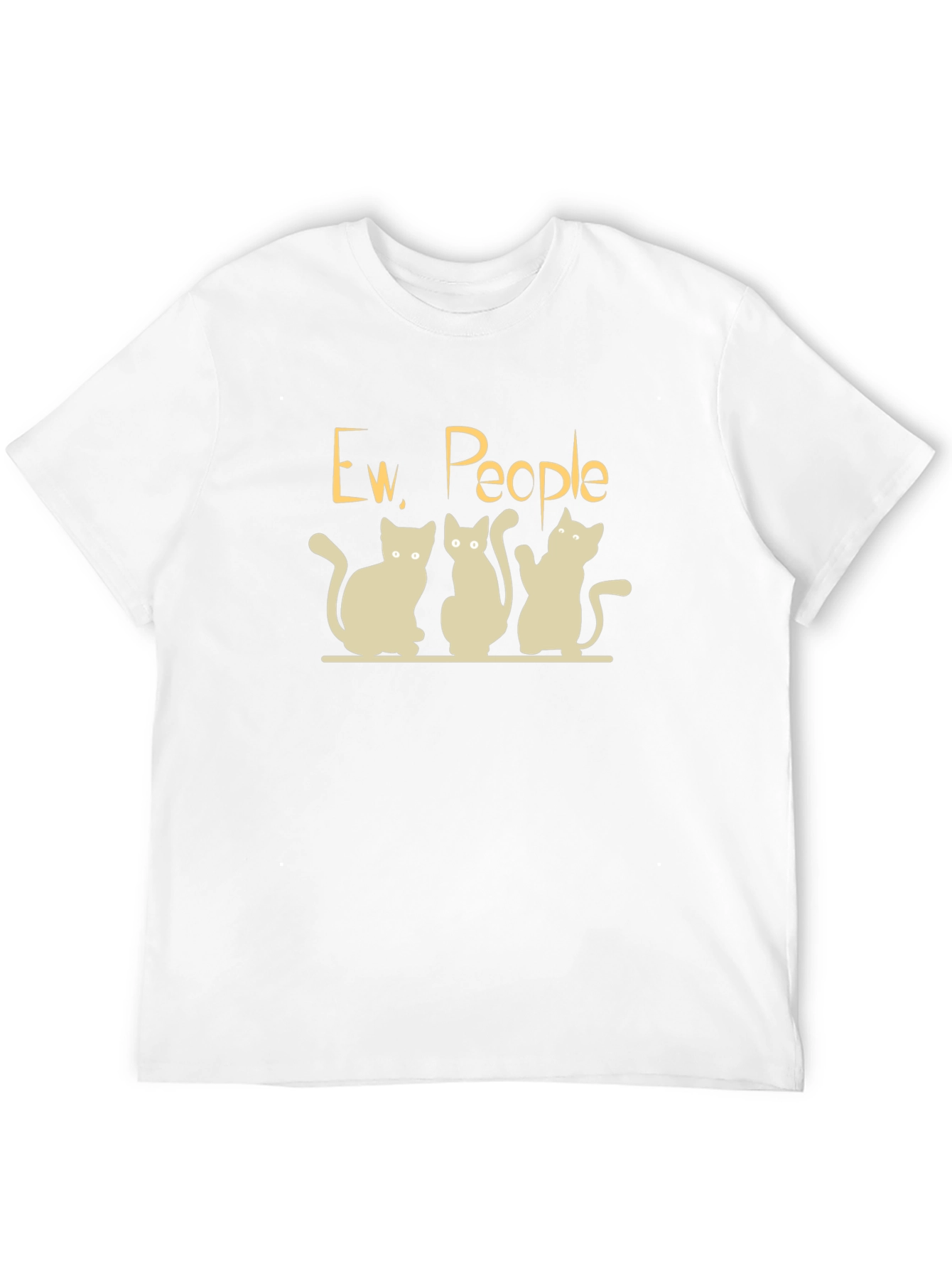 Ew People Cats Graphic T-Shirt - Black