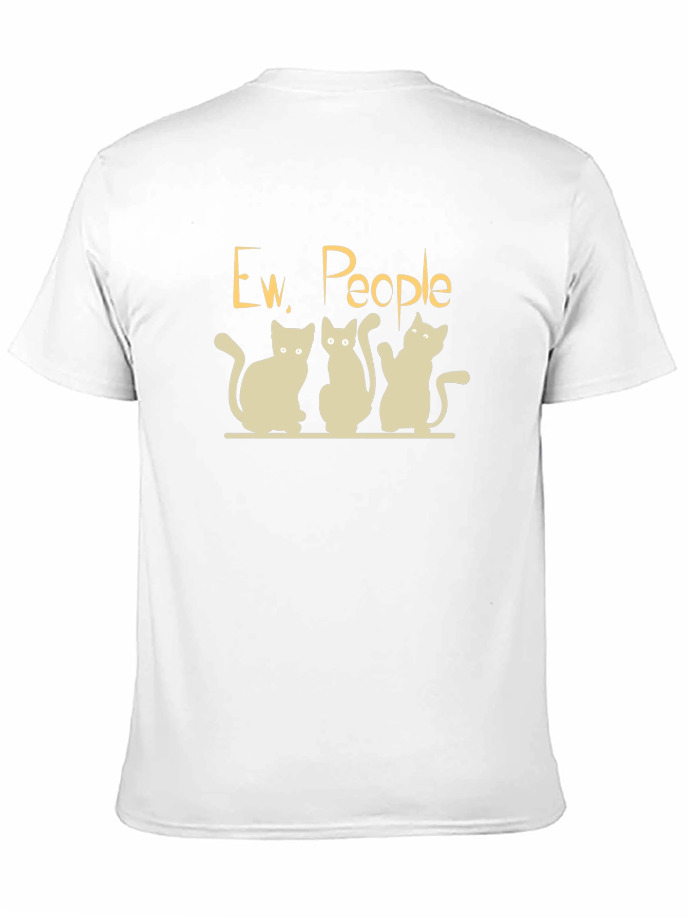 Ew People Cats Graphic T-Shirt - Black