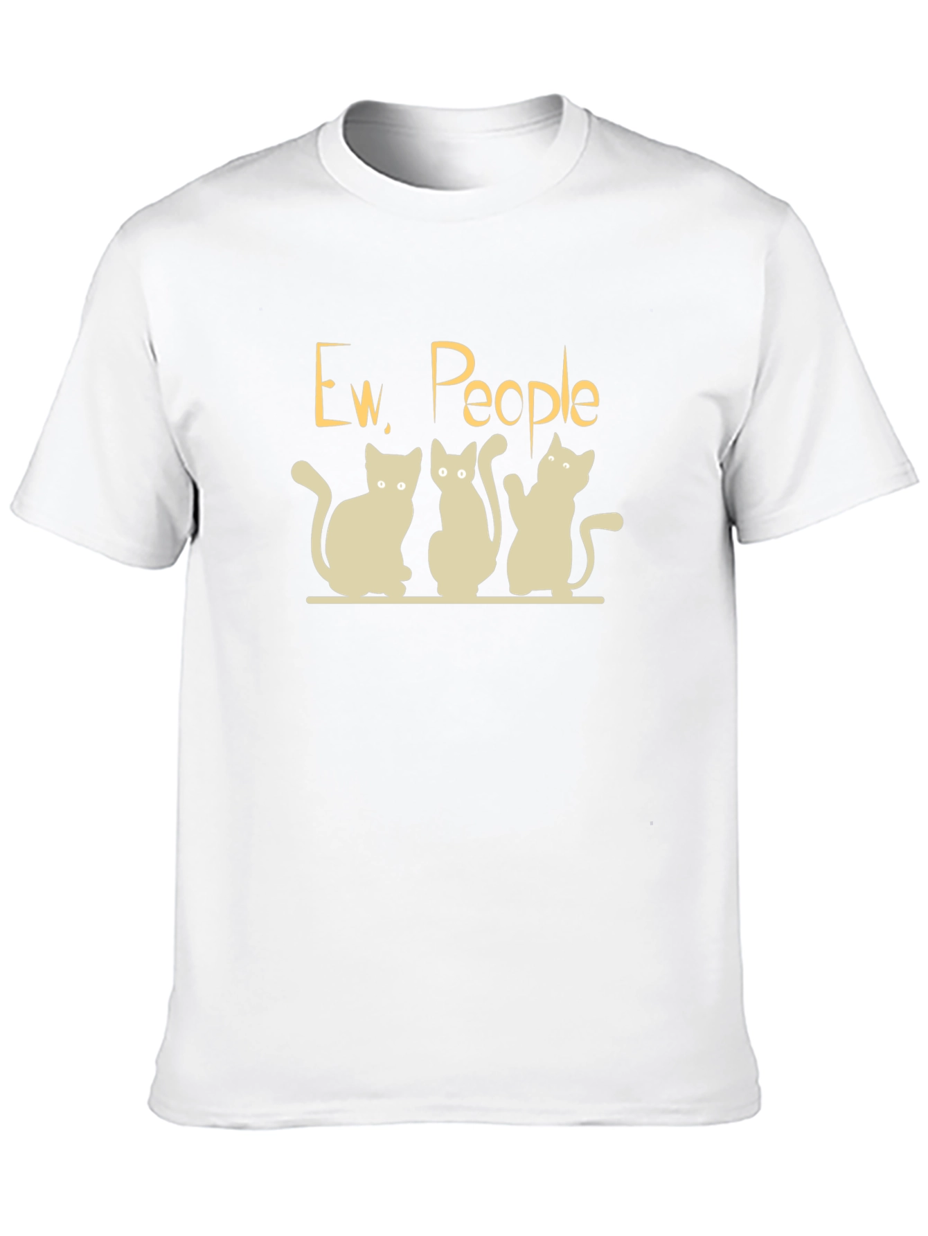 Ew People Cats Graphic T-Shirt - Black