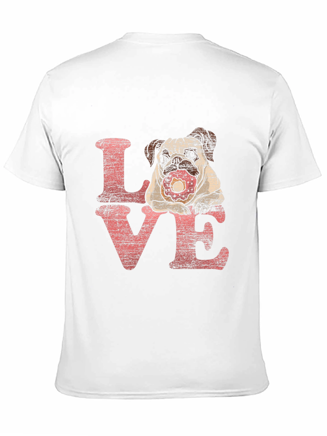 Pug Love Donut Graphic Black T-Shirt