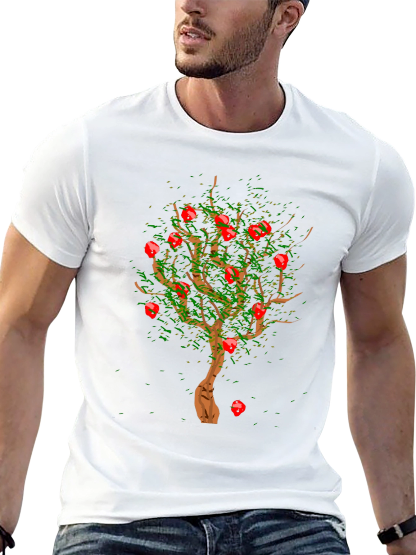 Apple Tree Graphic Print Black T-Shirt