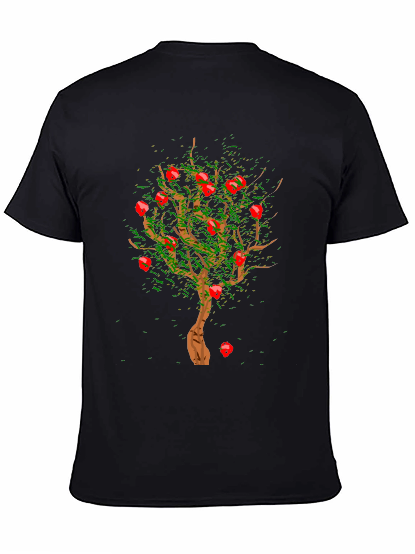 Apple Tree Graphic Print Black T-Shirt