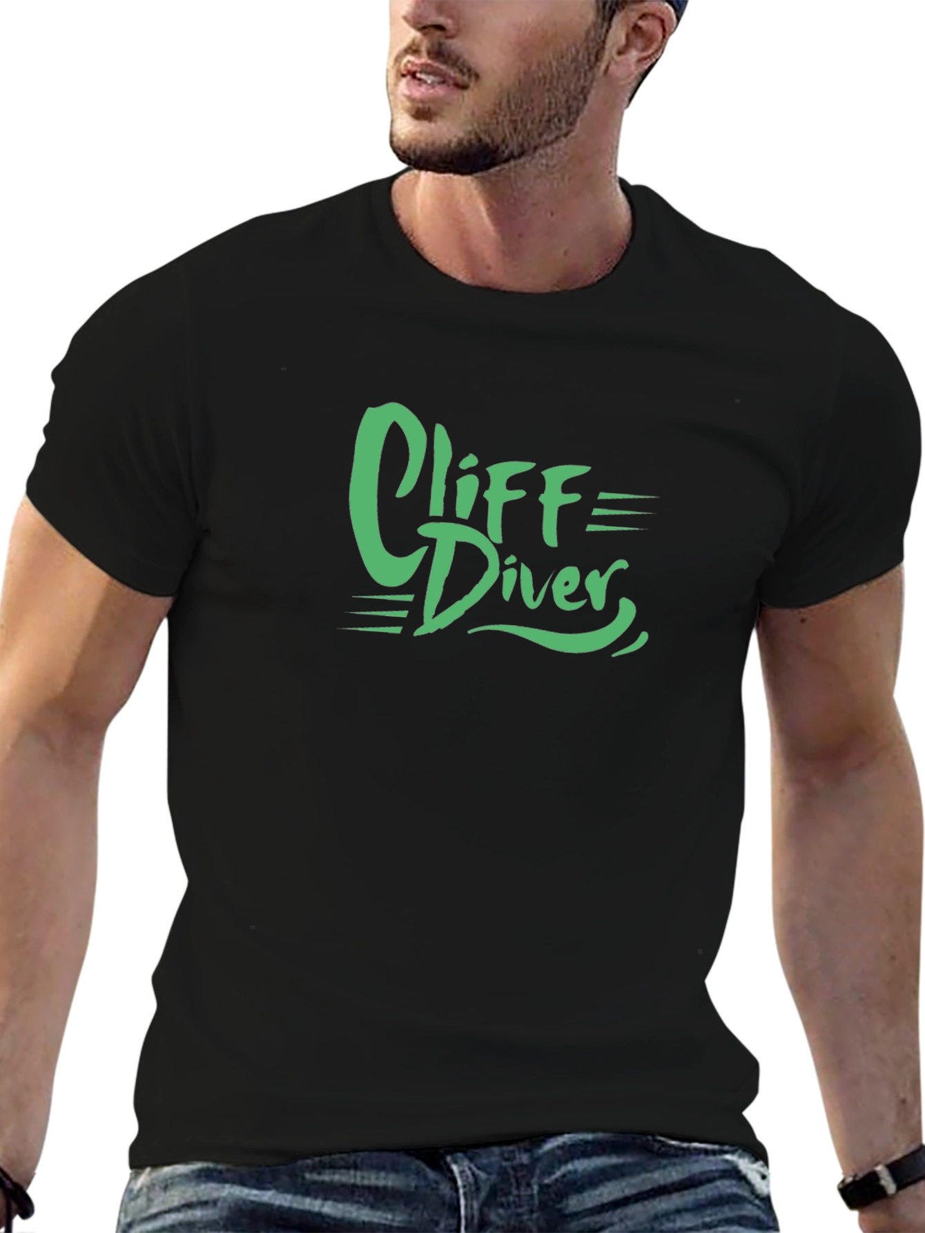 Cliff Diver T-Shirt - Black Graphic Tee