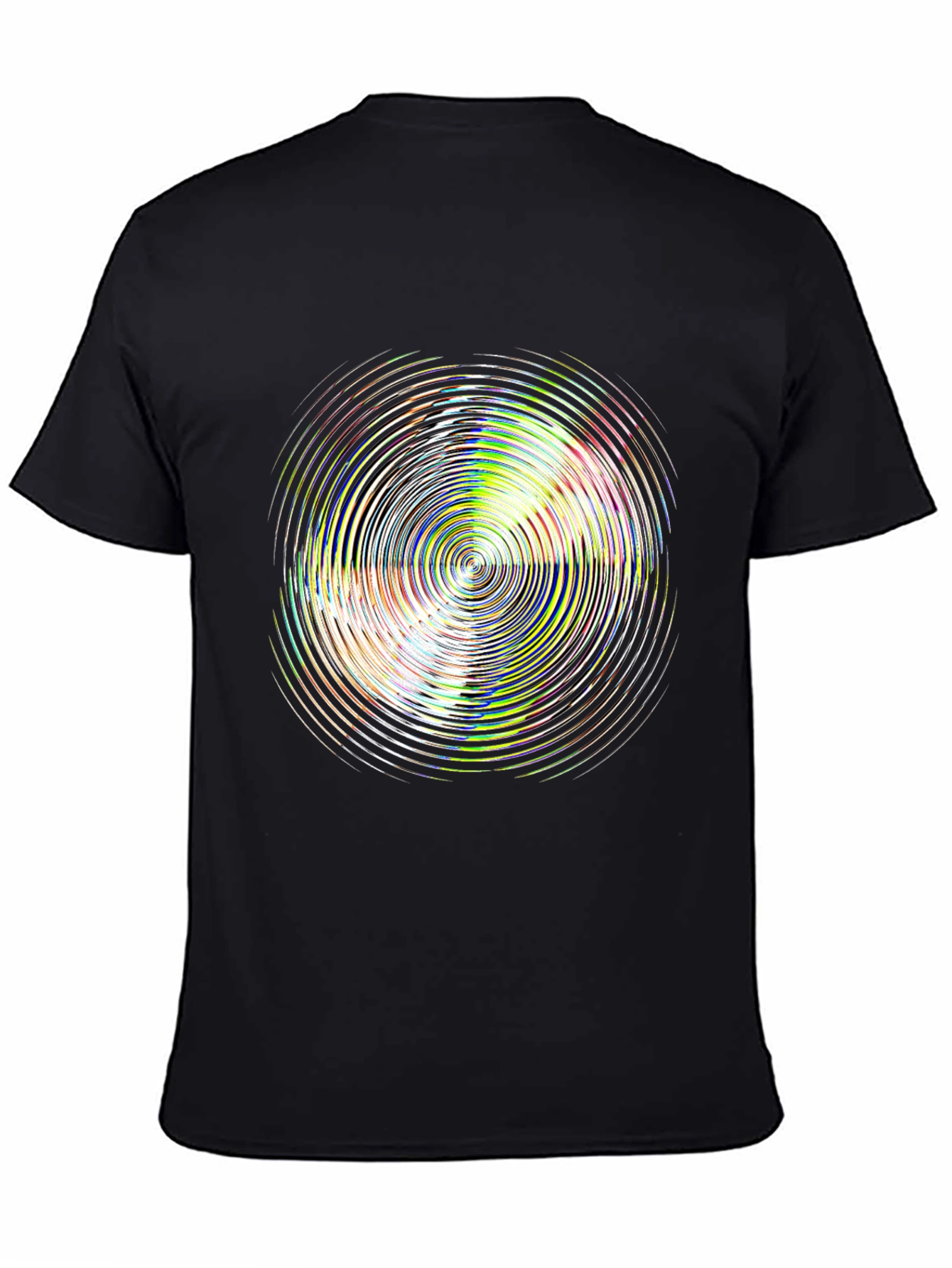 Psychedelic Circle Graphic Black T-Shirt