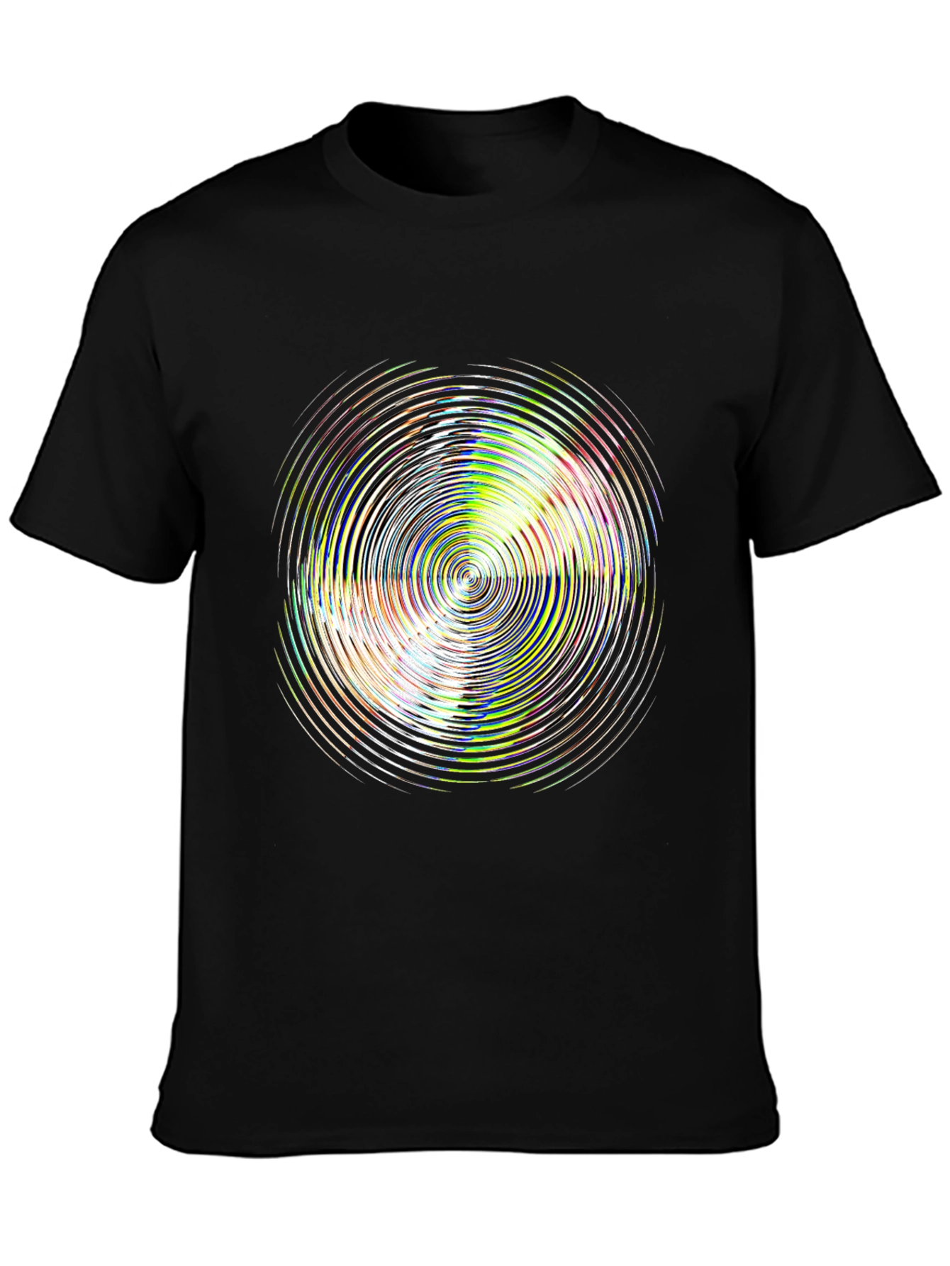 Psychedelic Circle Graphic Black T-Shirt