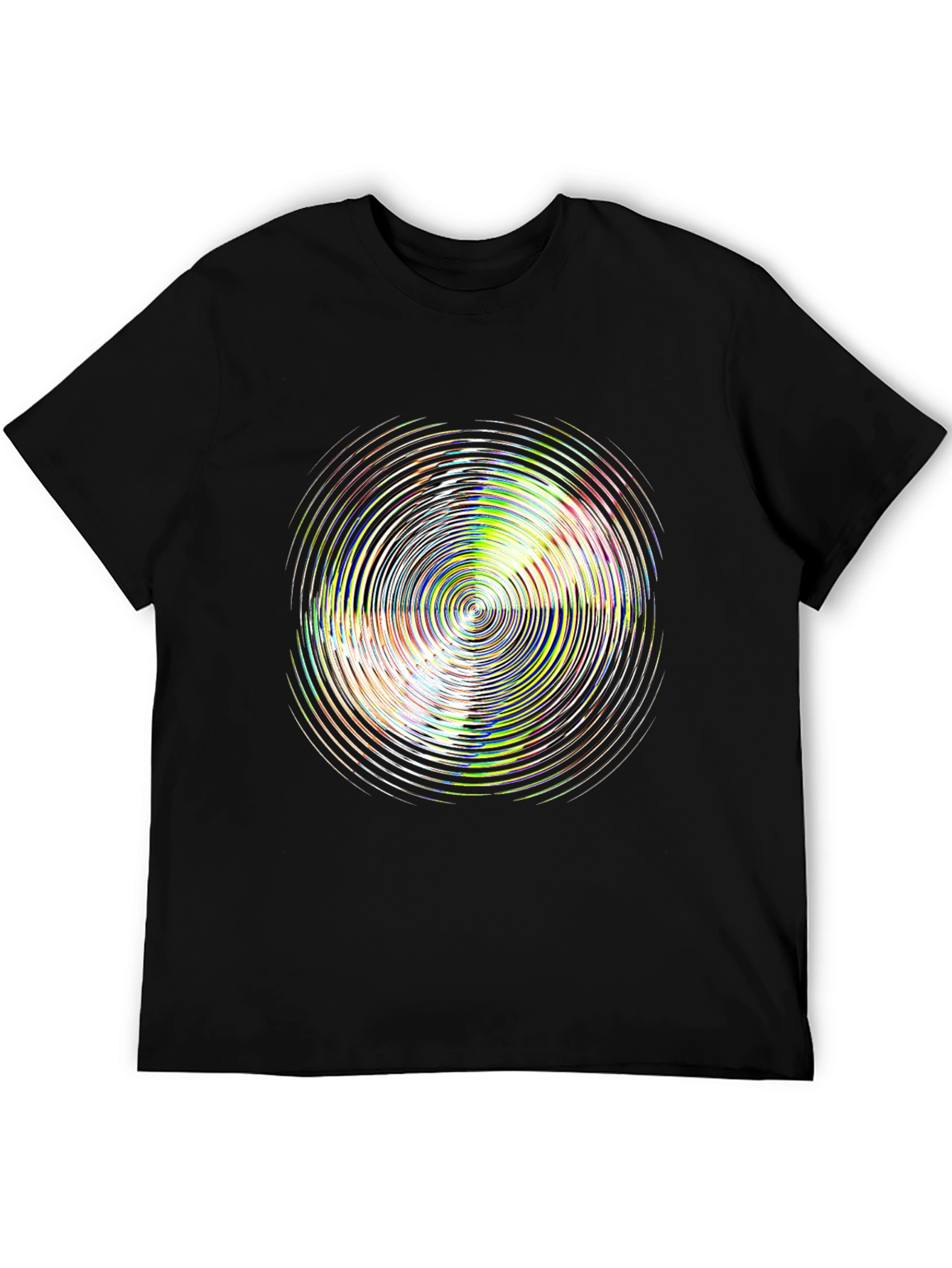 Psychedelic Circle Graphic Black T-Shirt