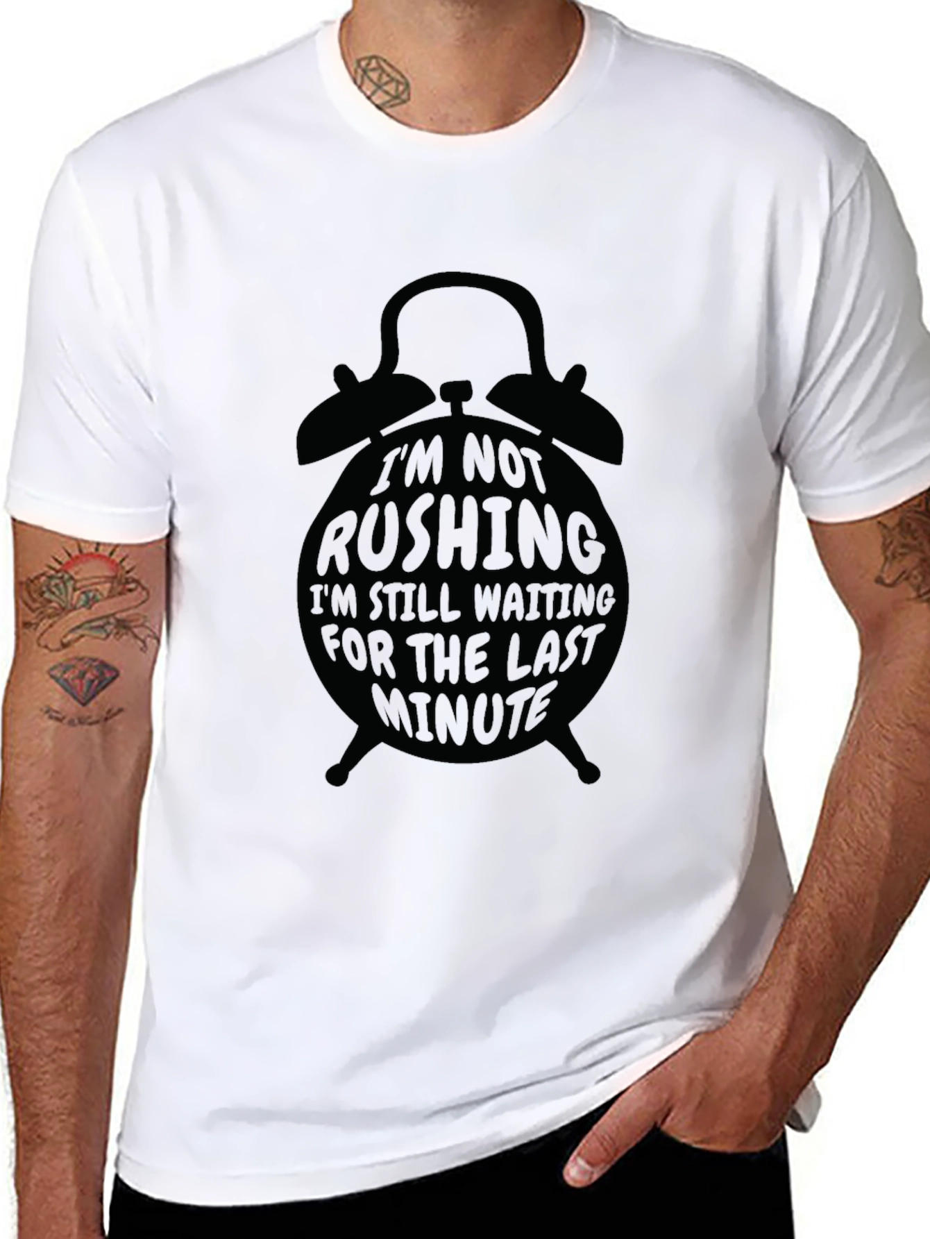 Black Im Not Rushing Graphic Tee