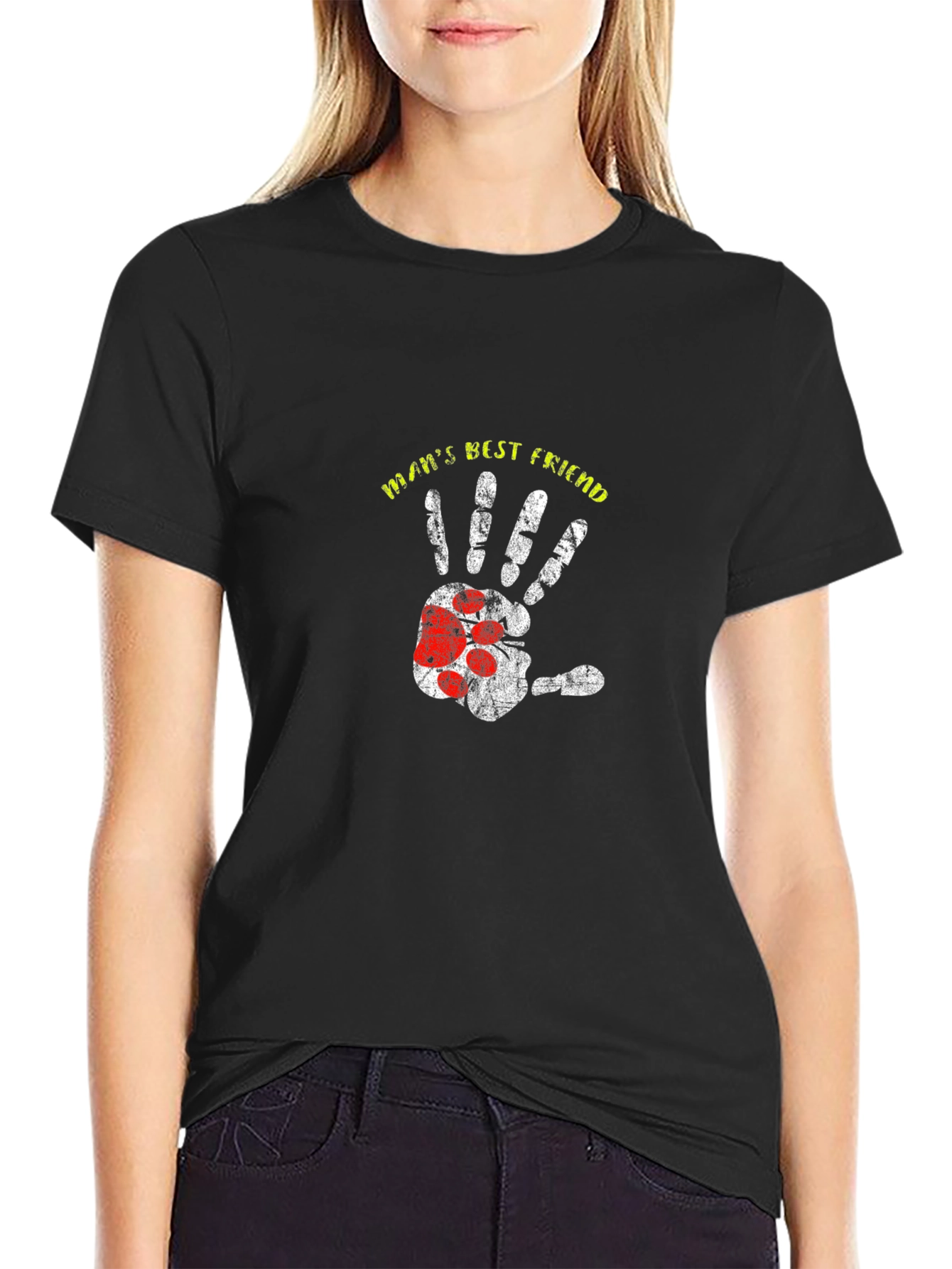Mans Best Friend Paw Print T-Shirt