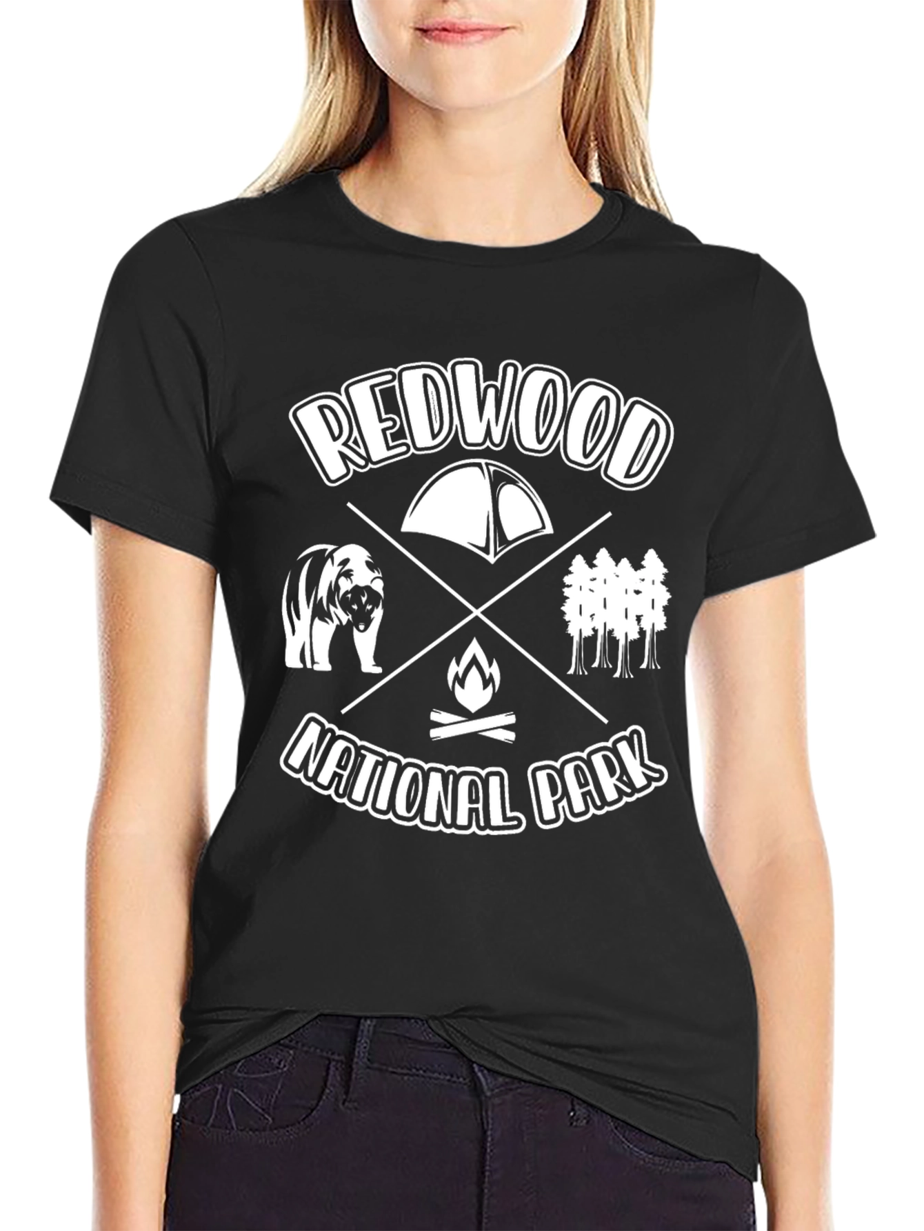 Redwood National Park Black Graphic Tee