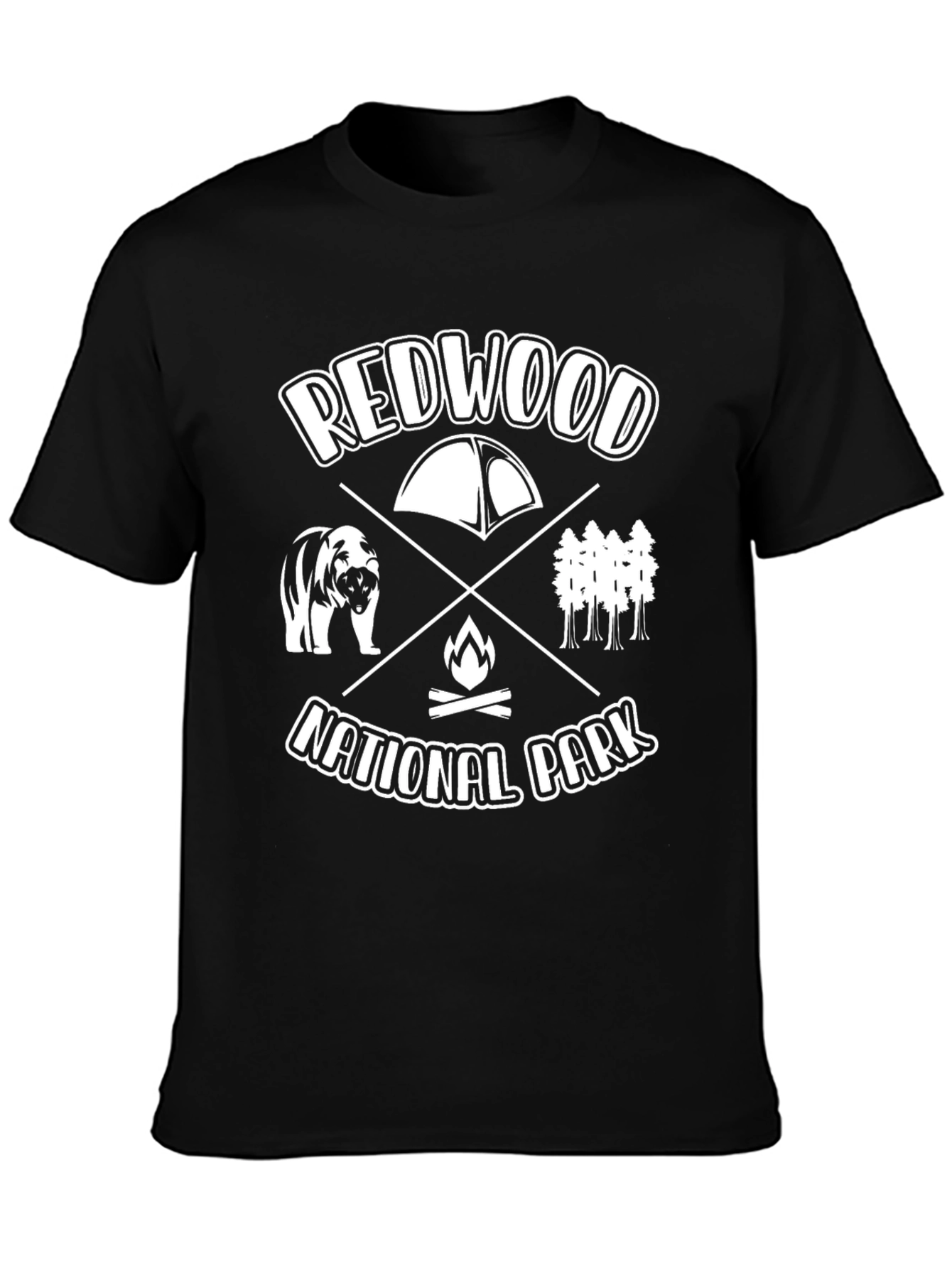 Redwood National Park Black Graphic Tee