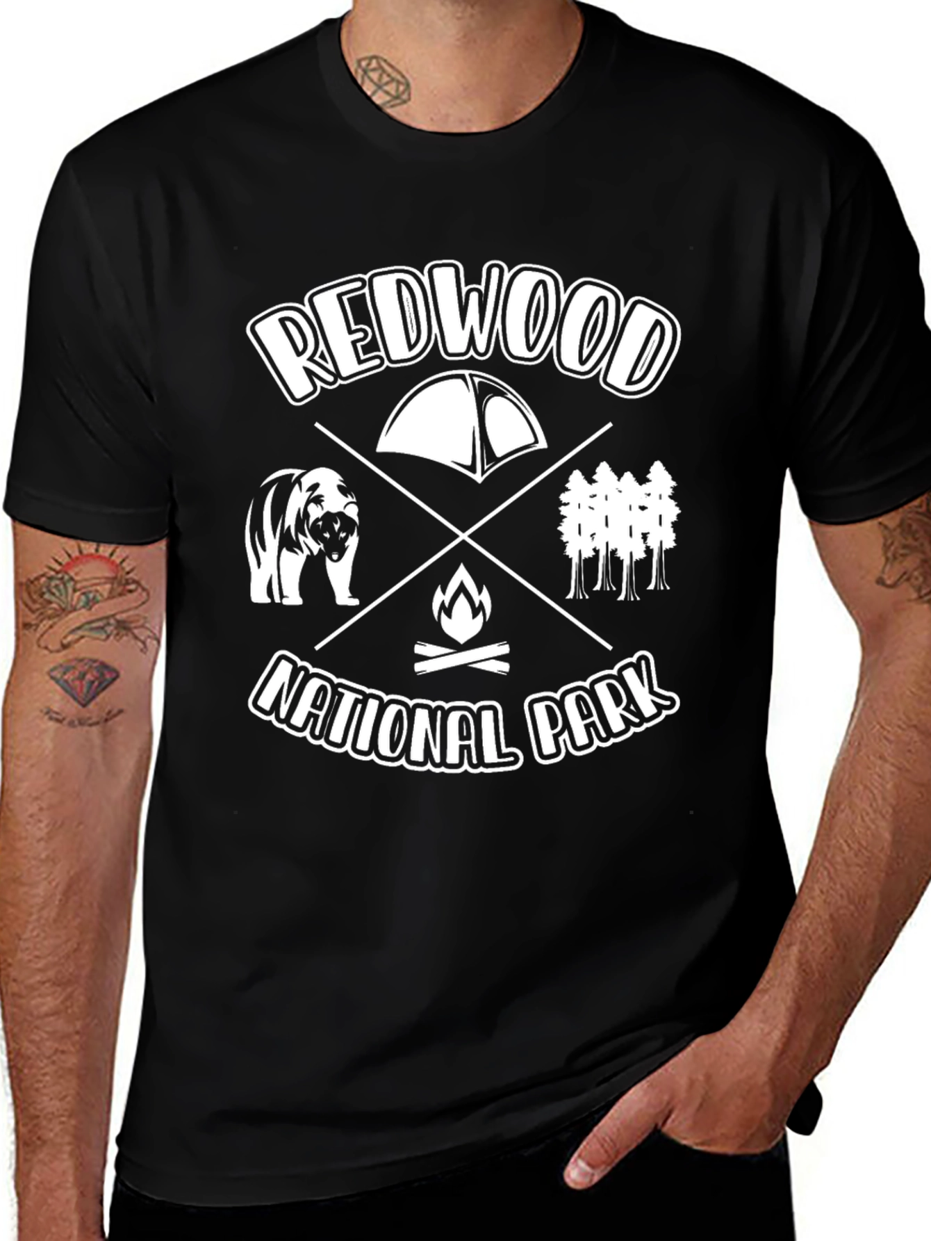 Redwood National Park Black Graphic Tee
