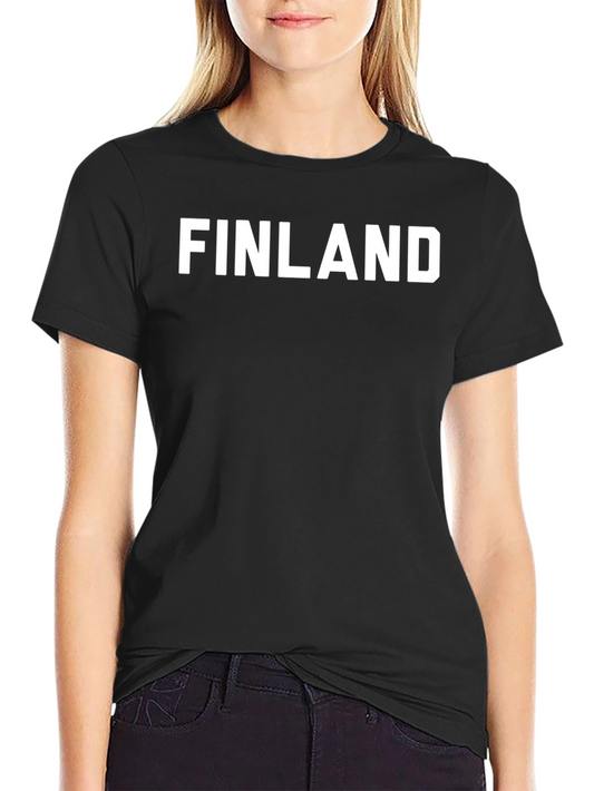 Finland T-Shirt - Bold White Text on Black