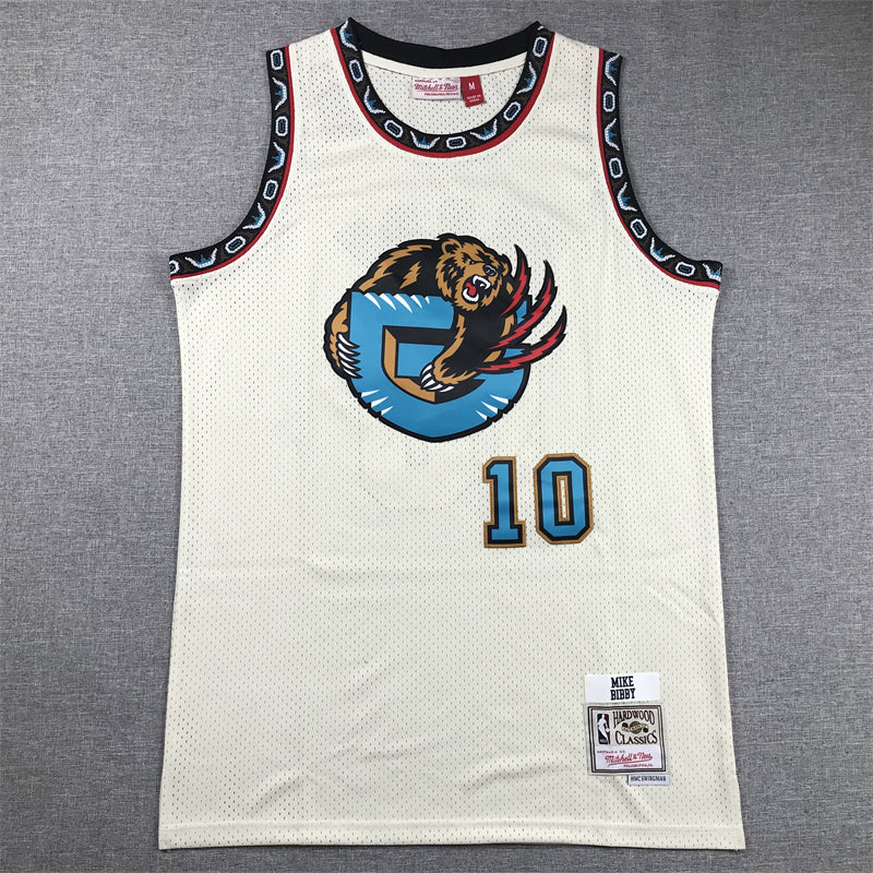 Men's Memphis Grizzlies Mike Bibby #10 Cream Hardwood Classics Swingman Jerseys