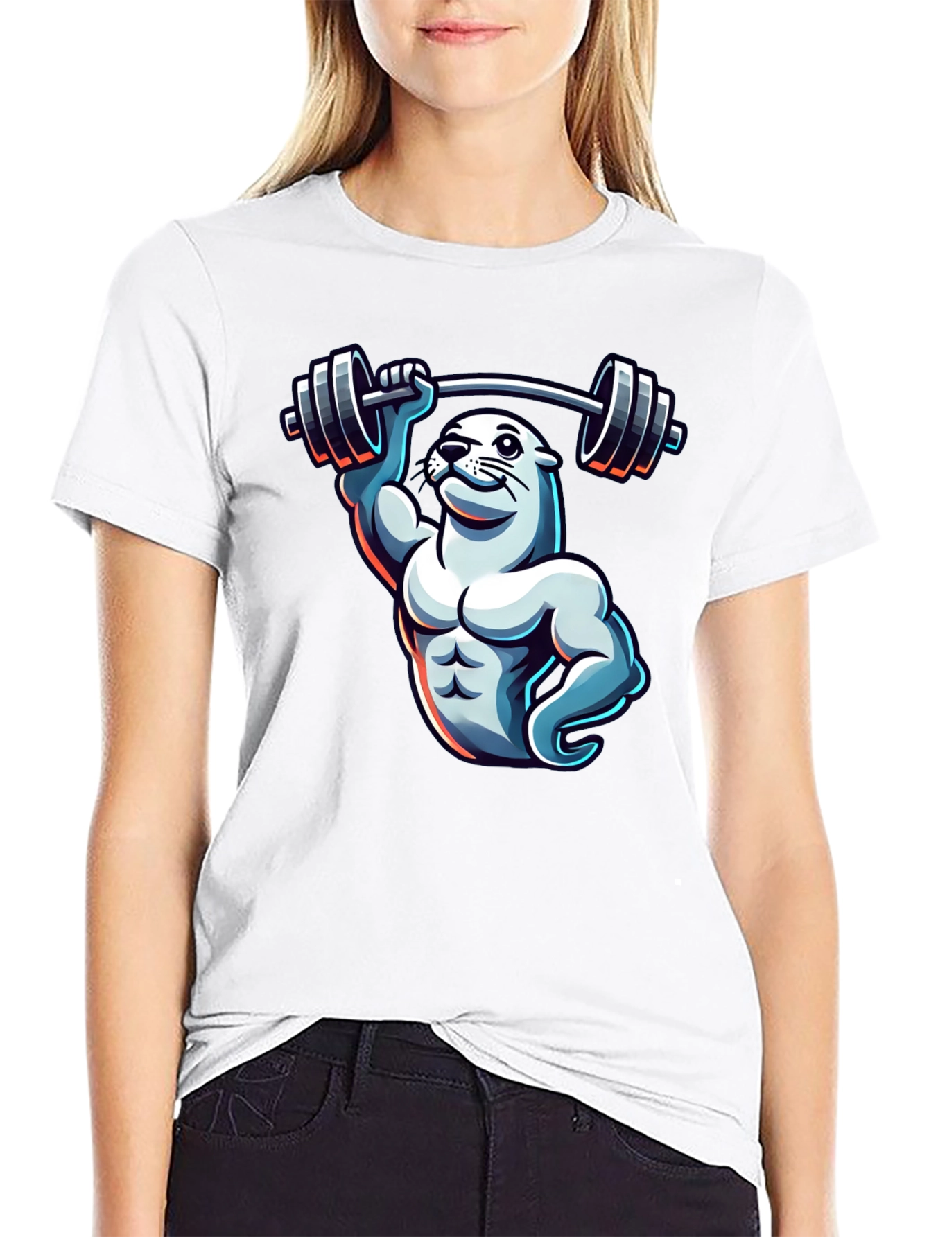Seal Lifting Weights T-Shirt - Gym Beast Mode