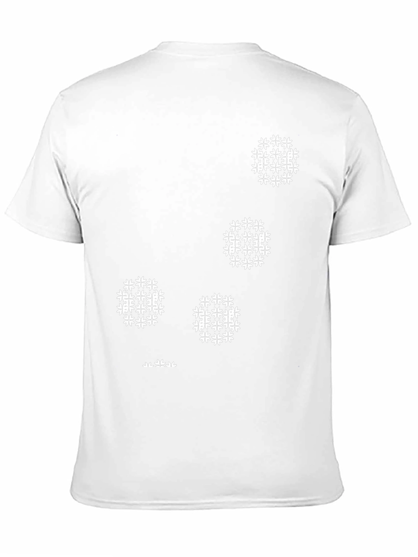 Modern Black T-Shirt with White Floral Pattern