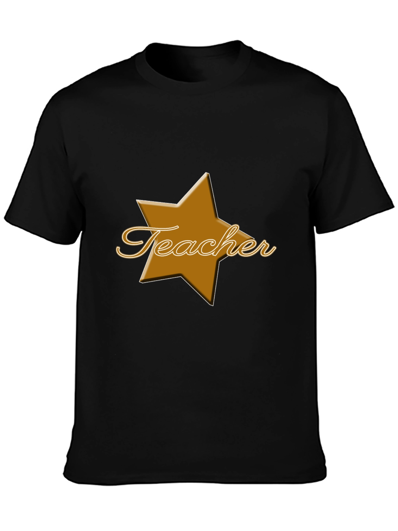 Teacher Star Graphic Tee - Black Cotton Blend