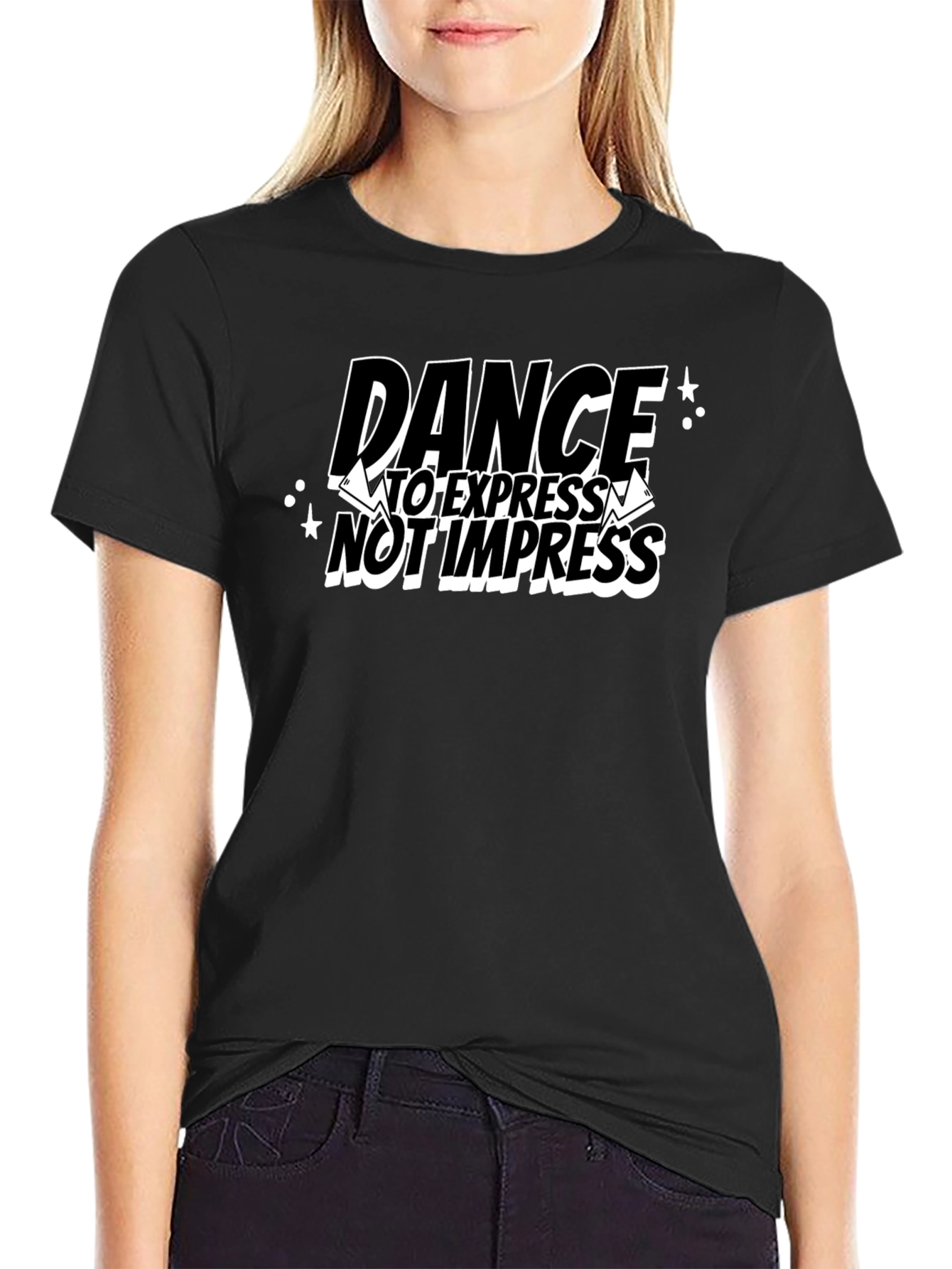 Dance to Express Black Graphic T-Shirt