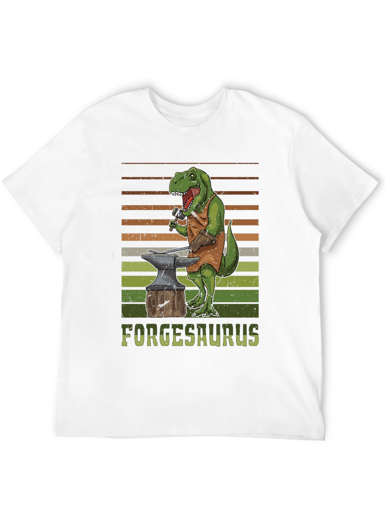 Forgesaurus T-Shirt - Dinosaur Blacksmith Design