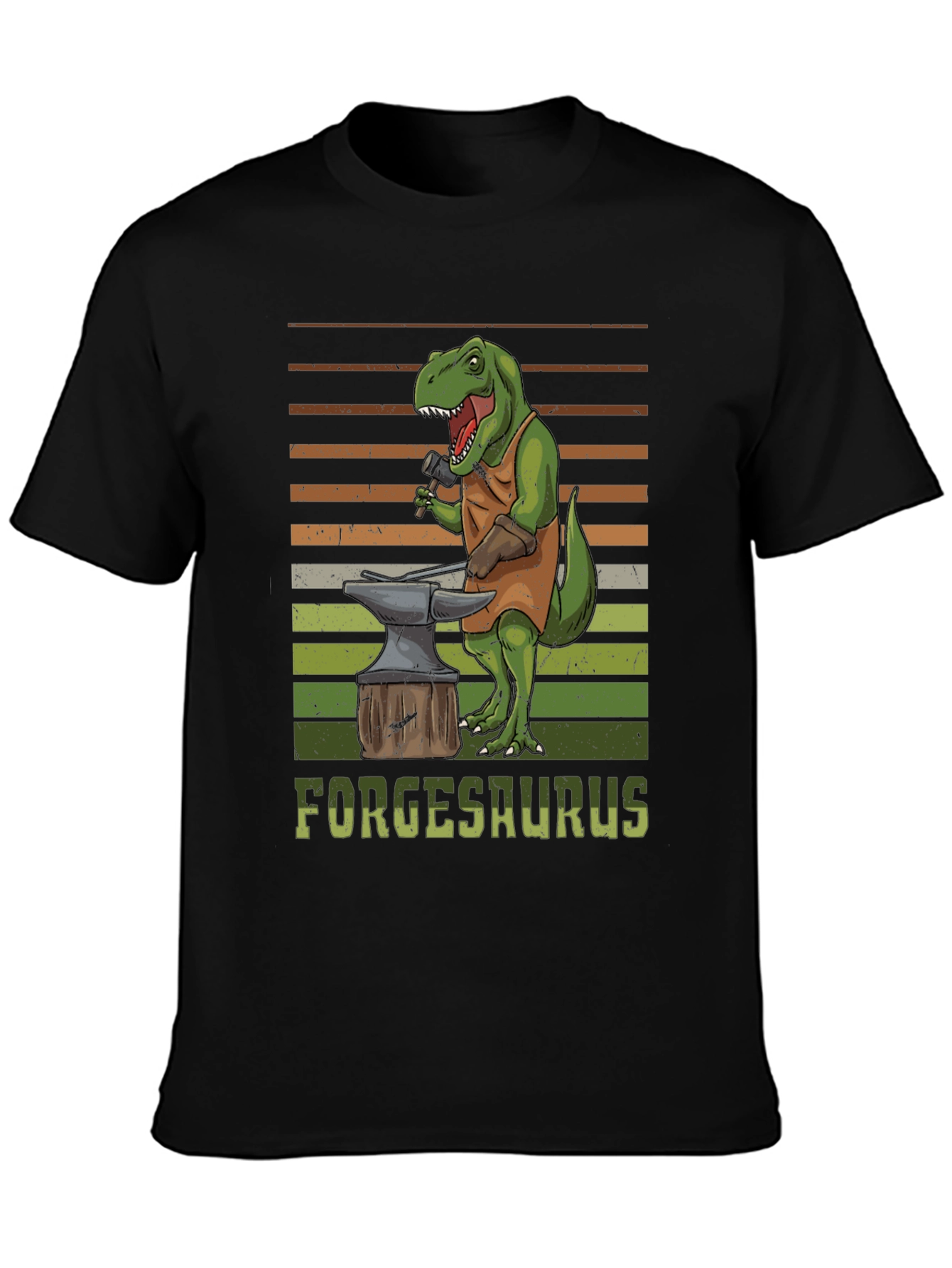 Forgesaurus T-Shirt - Dinosaur Blacksmith Design