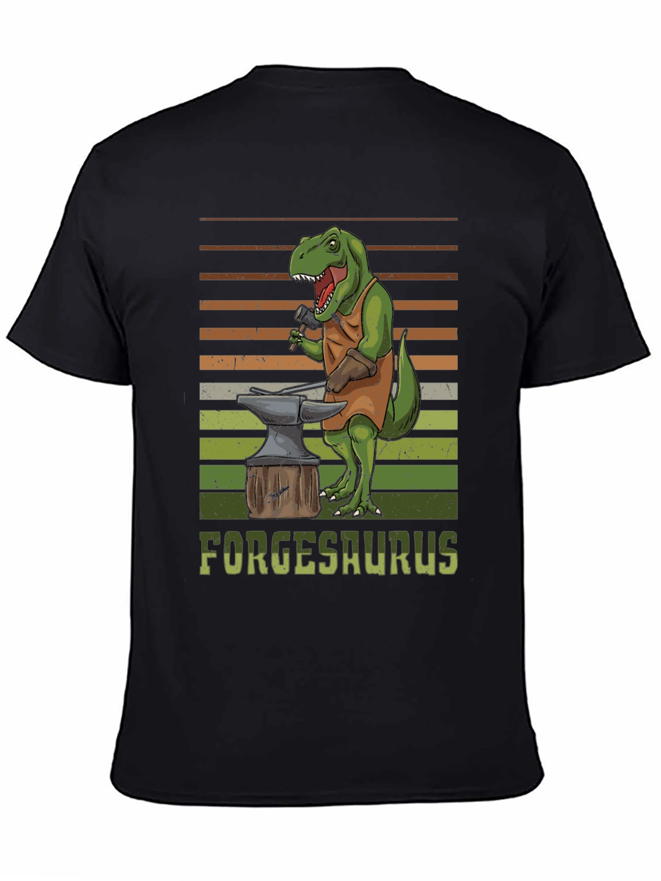 Forgesaurus T-Shirt - Dinosaur Blacksmith Design