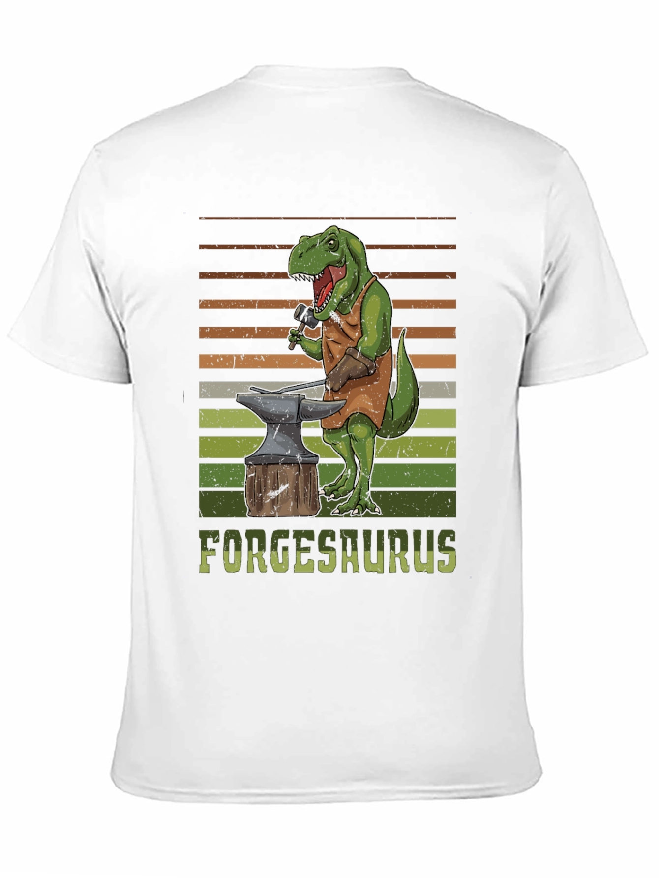 Forgesaurus T-Shirt - Dinosaur Blacksmith Design