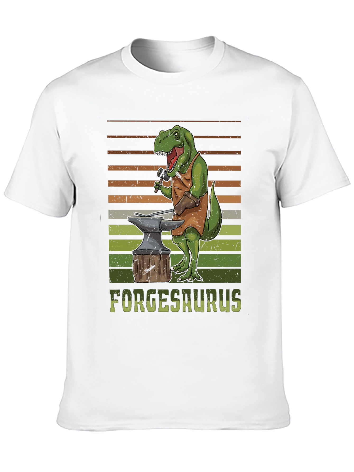Forgesaurus T-Shirt - Dinosaur Blacksmith Design