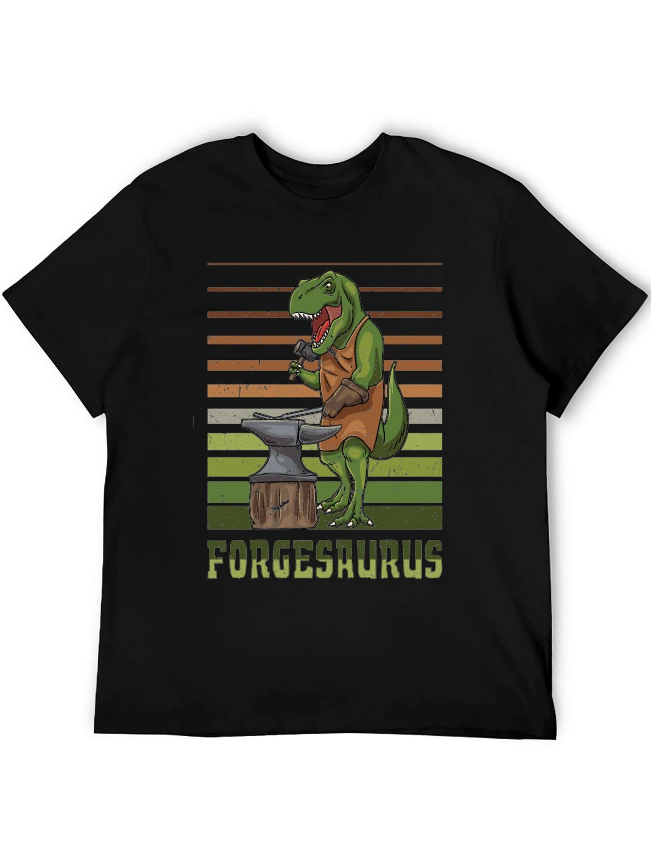 Forgesaurus T-Shirt - Dinosaur Blacksmith Design