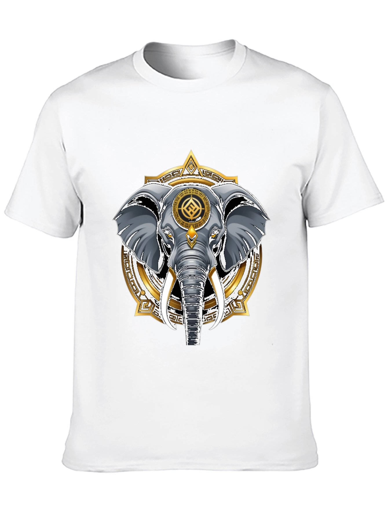 Elephant Mandala Graphic Tee - Stylish Cotton Blend