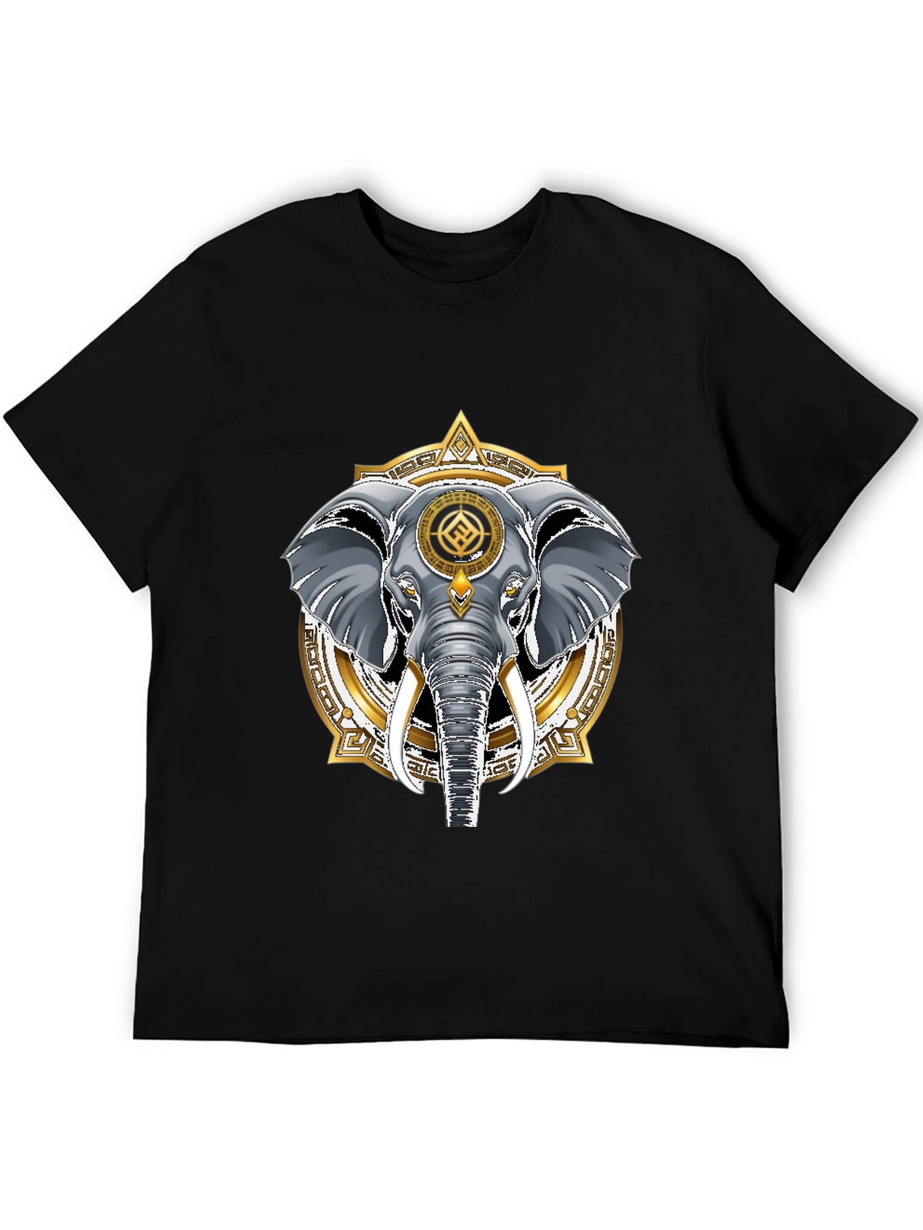 Elephant Mandala Graphic Tee - Stylish Cotton Blend