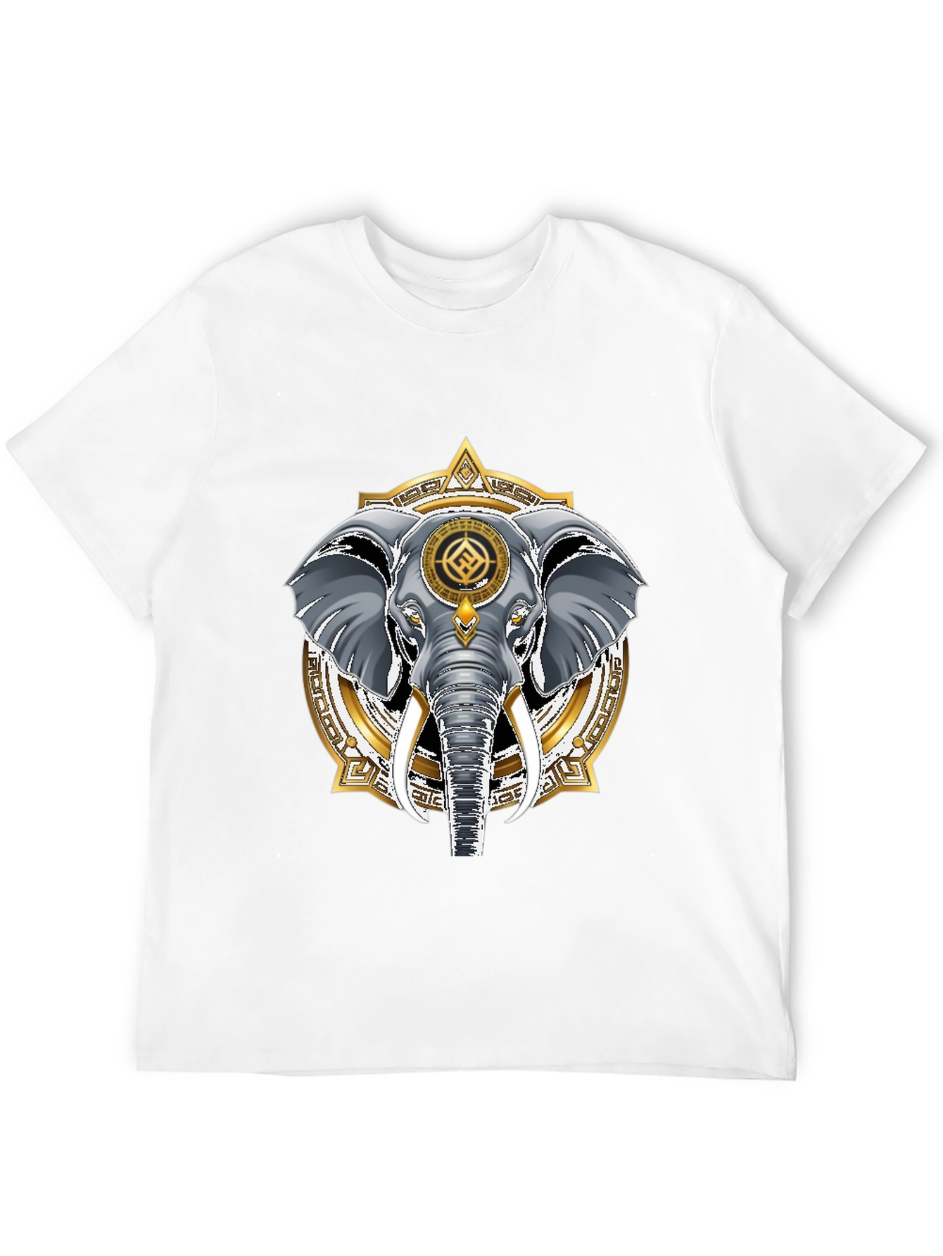 Elephant Mandala Graphic Tee - Stylish Cotton Blend
