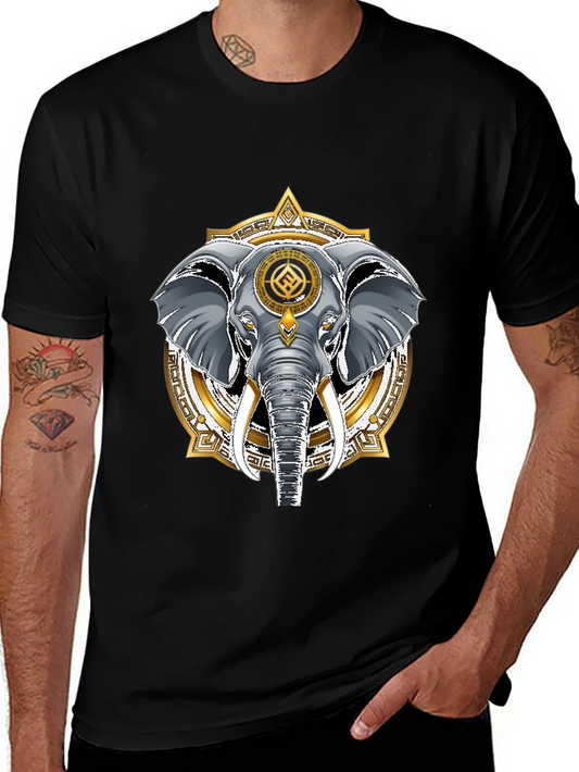 Elephant Mandala Graphic Tee - Stylish Cotton Blend
