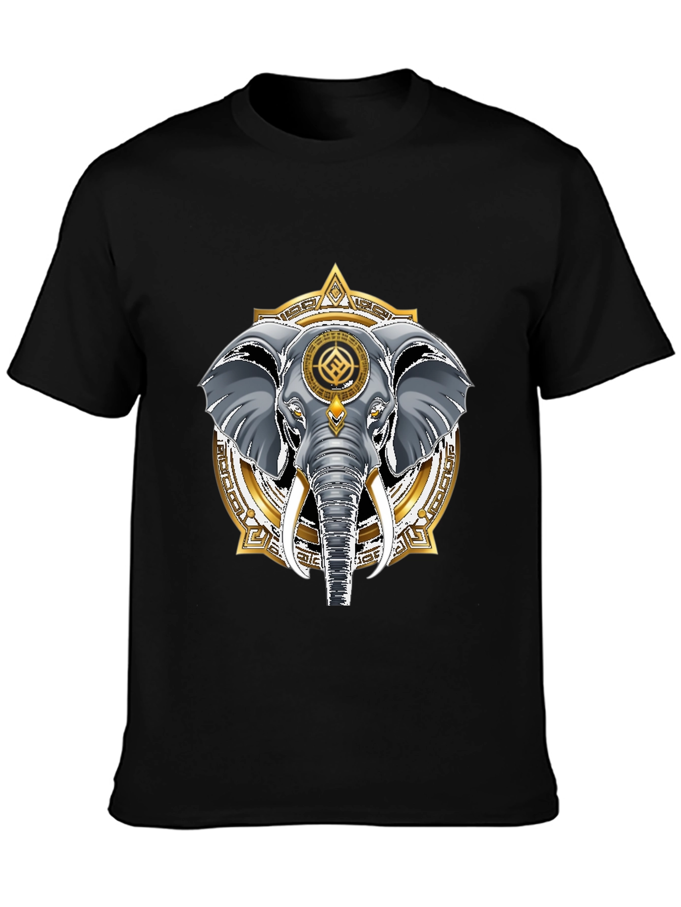 Elephant Mandala Graphic Tee - Stylish Cotton Blend