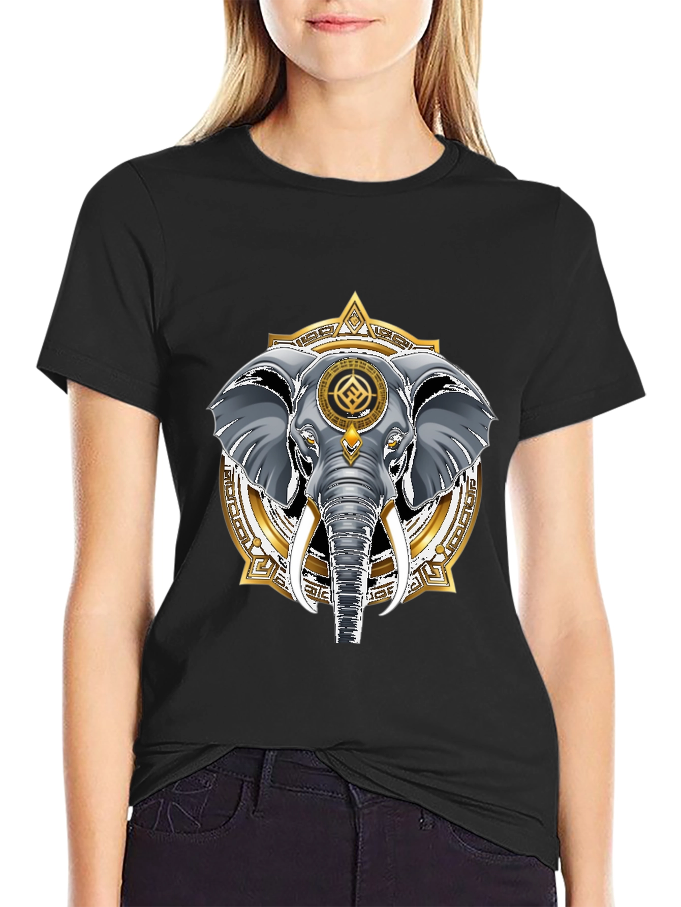 Elephant Mandala Graphic Tee - Stylish Cotton Blend