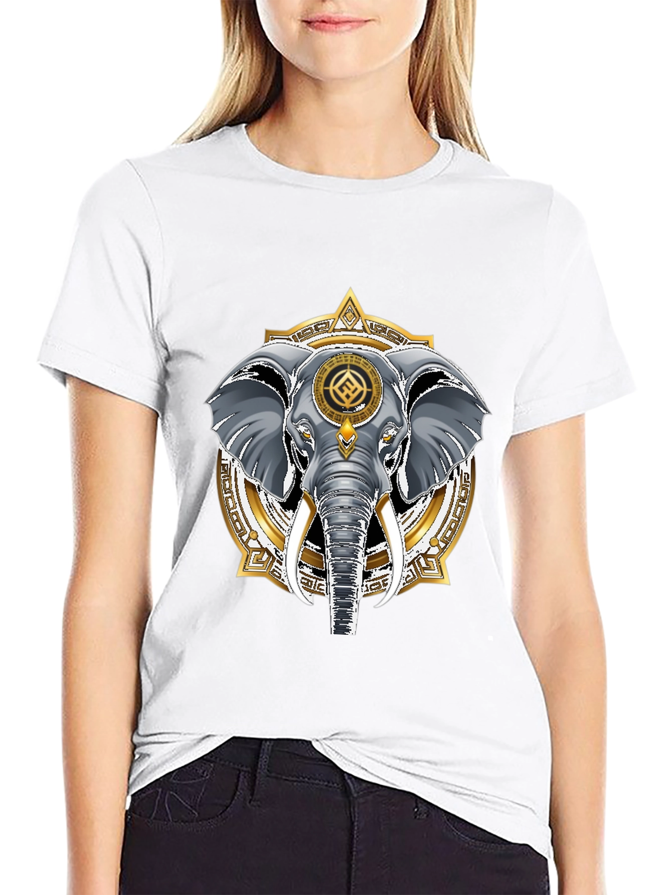 Elephant Mandala Graphic Tee - Stylish Cotton Blend