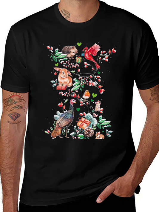 Festive Holiday Animals Graphic Tee