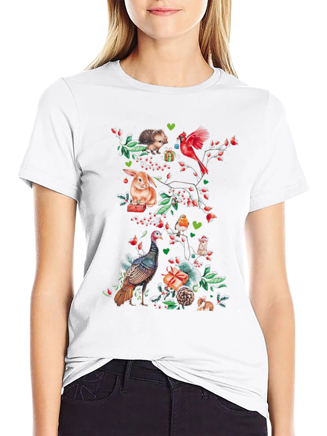 Festive Holiday Animals Graphic Tee