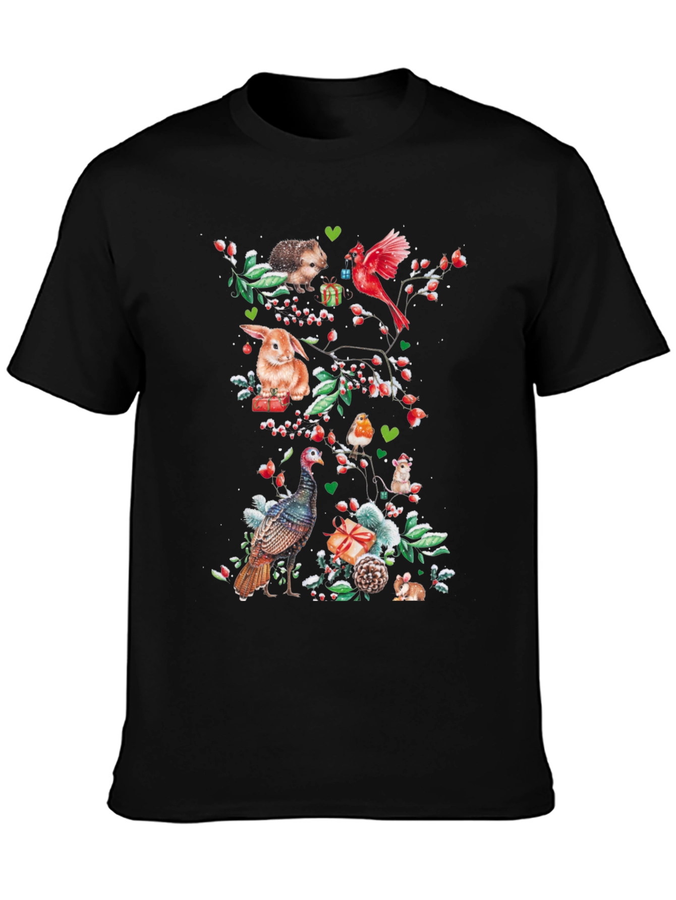 Festive Holiday Animals Graphic Tee