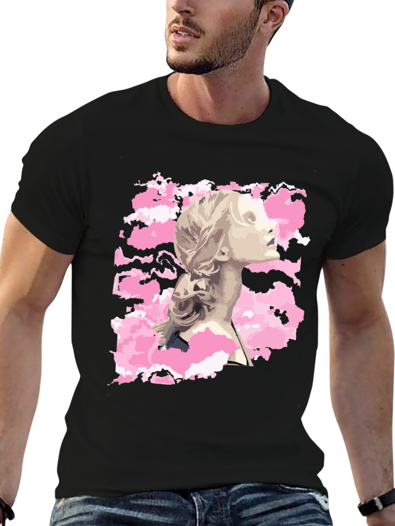 Statue Graphic T-Shirt - Unique Art Tee